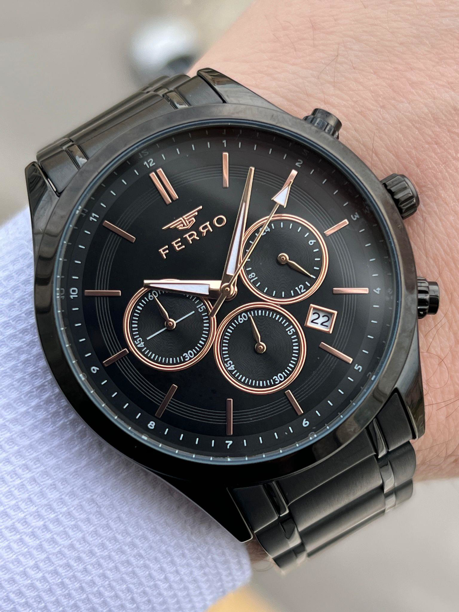 FERRO İç Fonksiyonları Aktif Chronograph 30 Mt Su Geçirmez Erkek 