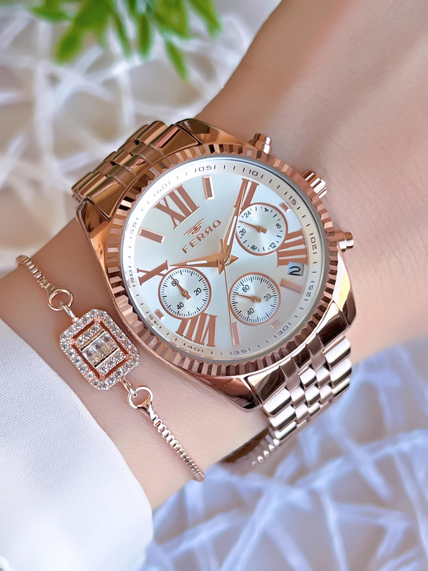 Ferro İç Fonksiyonları Aktif Rose/Gold Renk Kararmaz Renk Atmaz 3