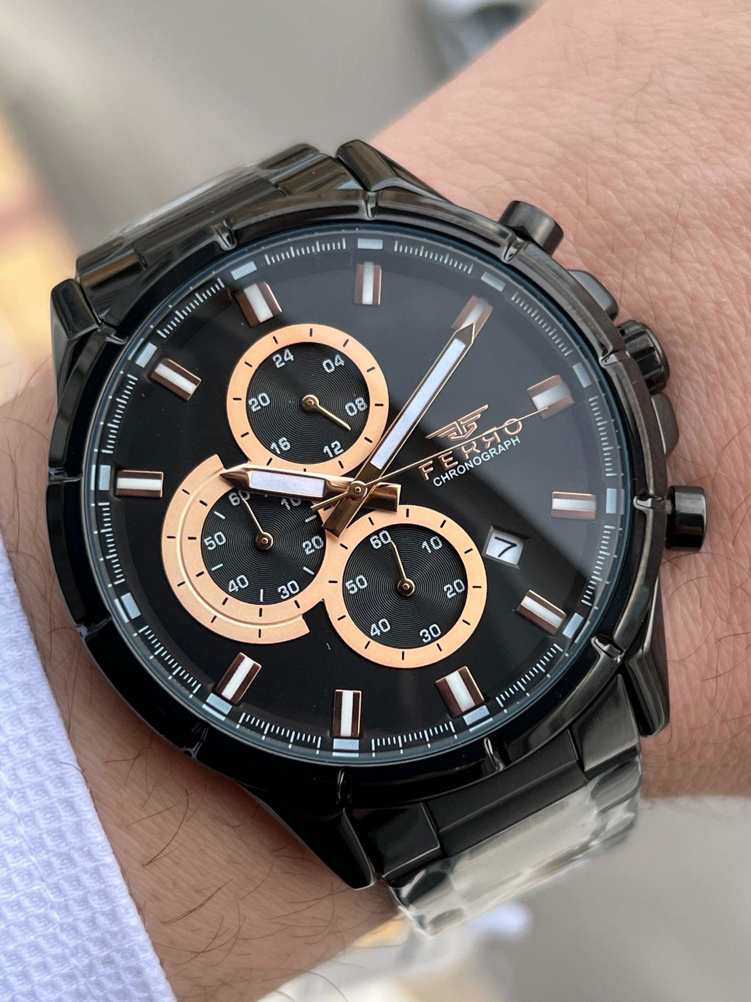 FERRO İç Fonksiyonları Aktif Chronograph 30 Mt Su Geçirmez Erkek 