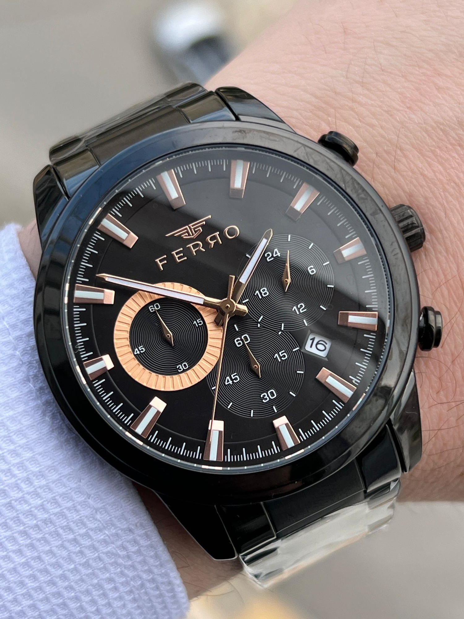 FERRO İç Fonksiyonları Aktif Chronograph 30 Mt Su Geçirmez Erkek 