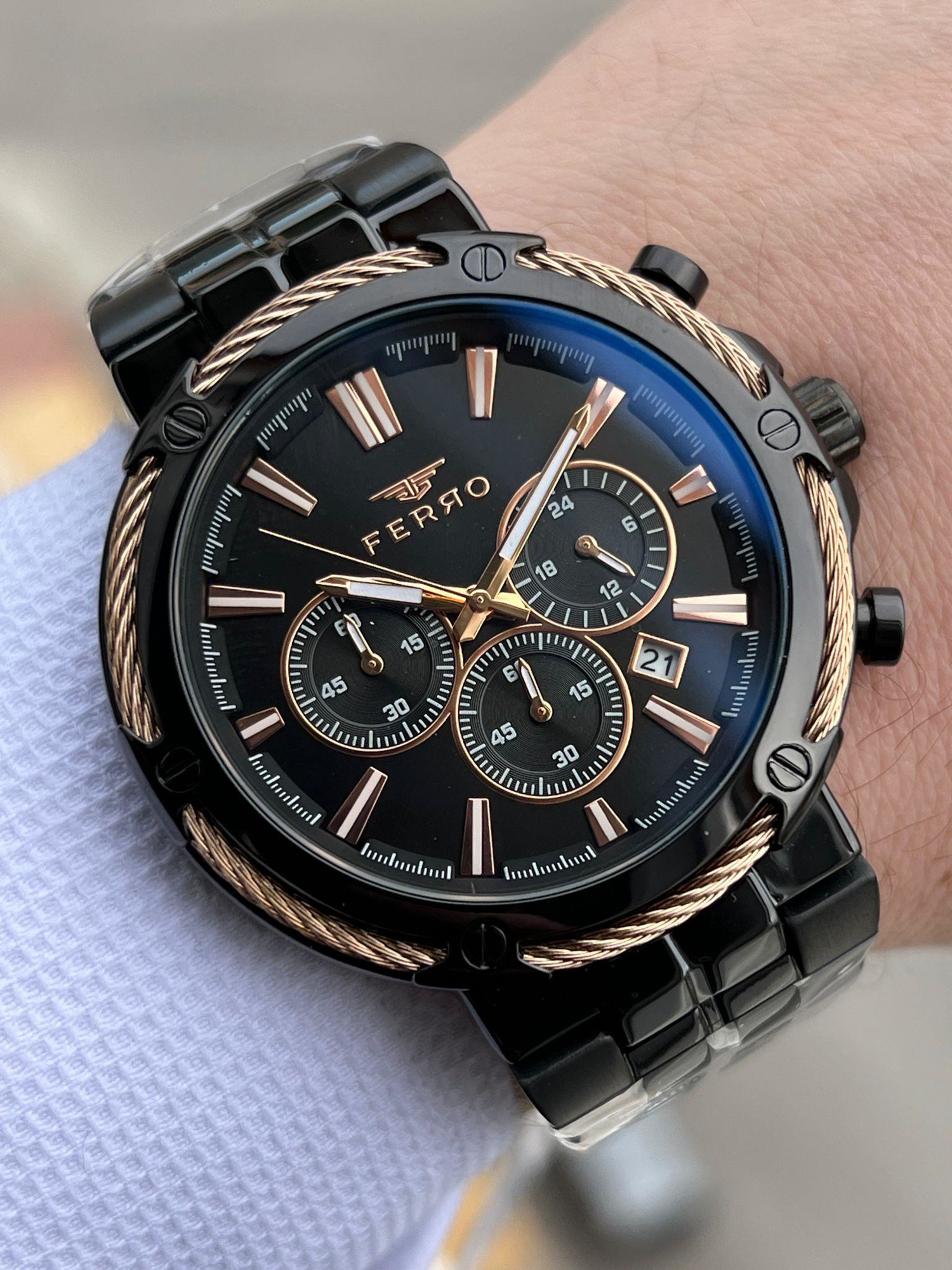FERRO İç Fonksiyonları Aktif Chronograph 30 Mt Su Geçirmez Erkek 