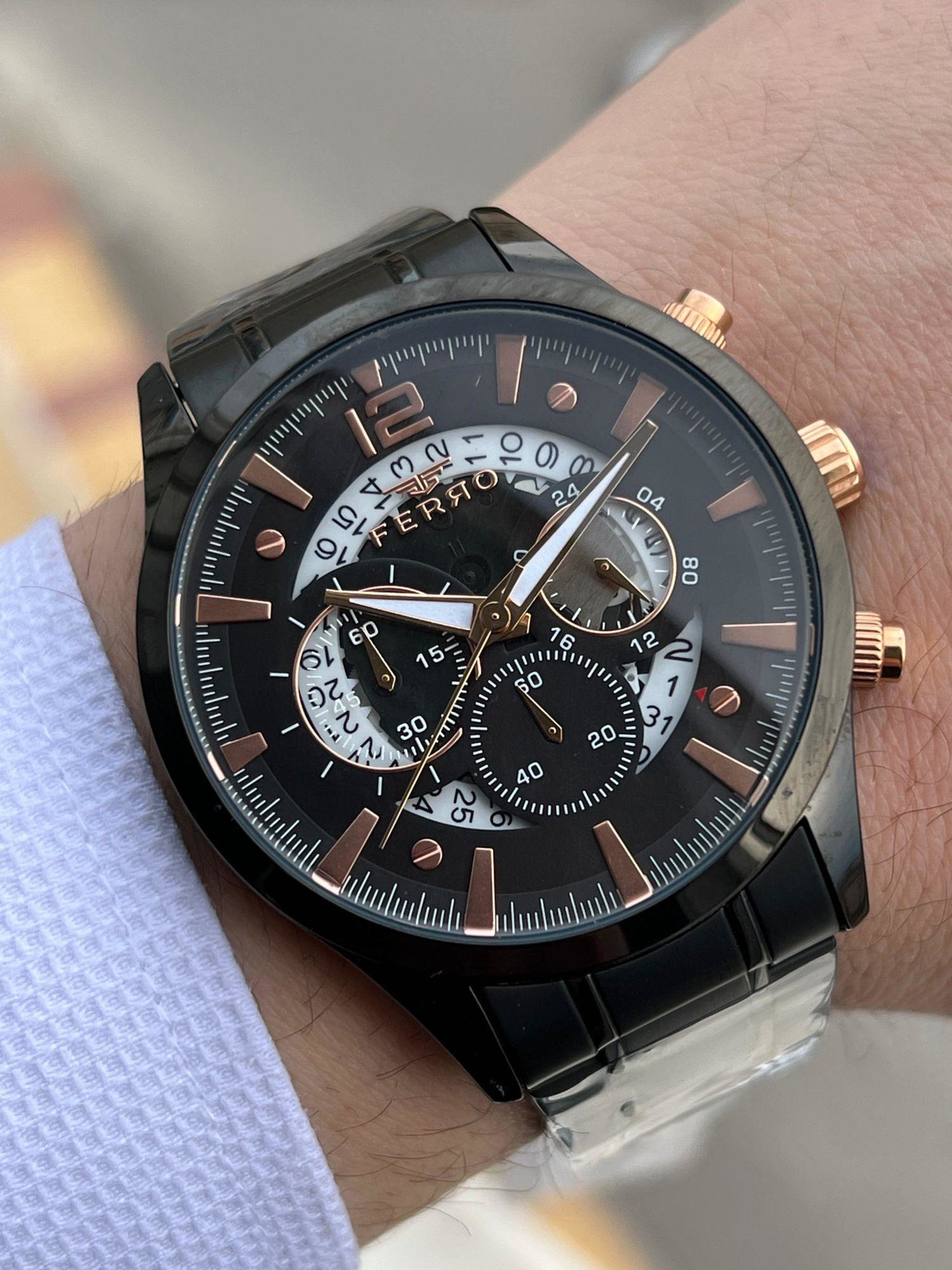 FERRO İç Fonksiyonları Aktif Chronograph 30 Mt Su Geçirmez Erkek 