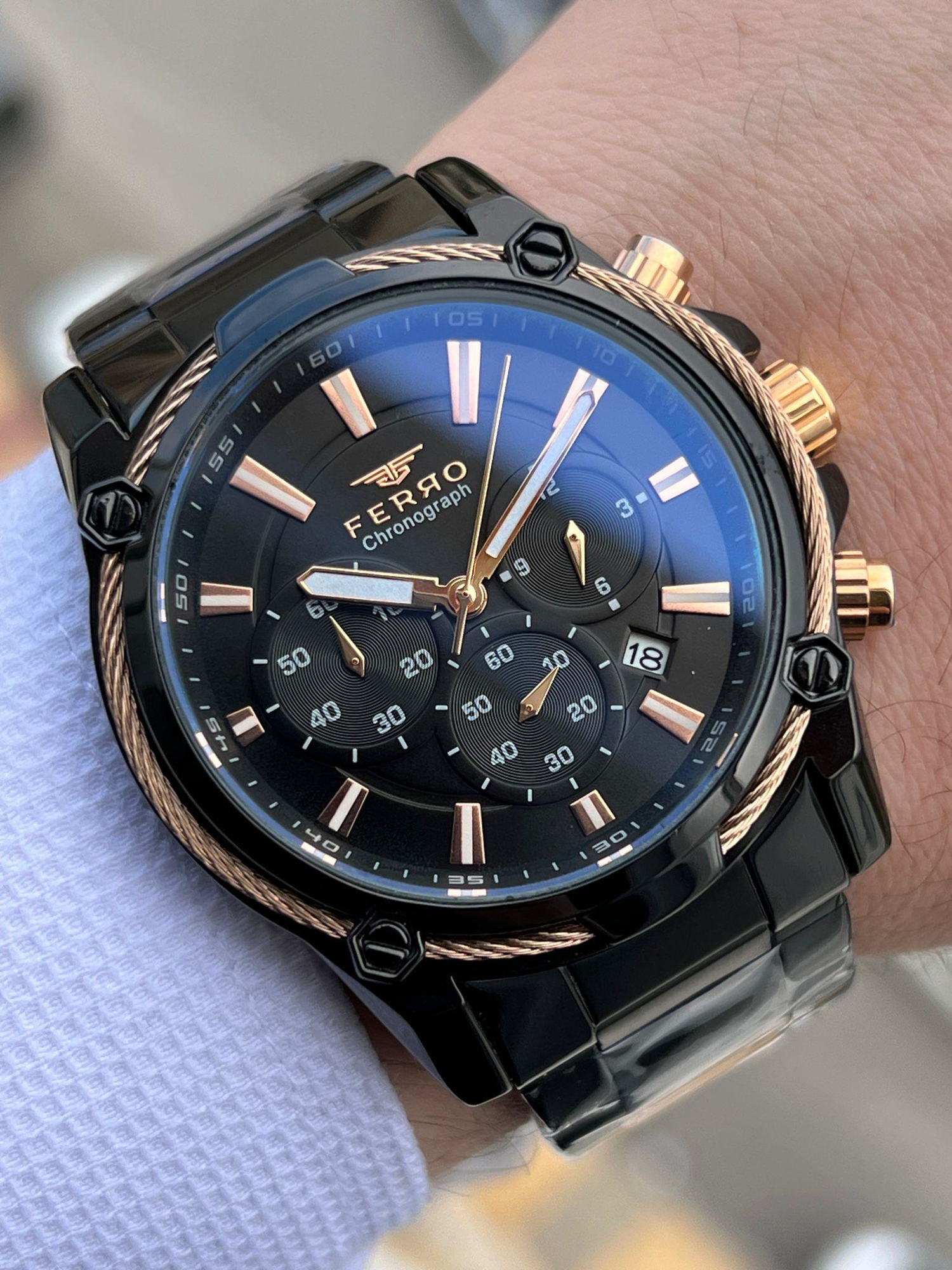 FERRO İç Fonksiyonları Aktif Chronograph 30 Mt Su Geçirmez Erkek 