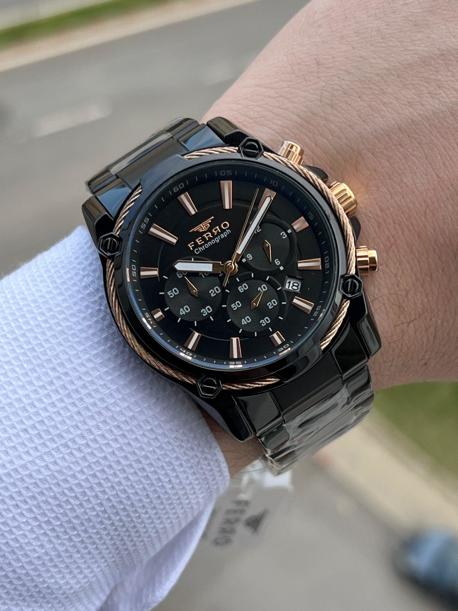 FERRO İç Fonksiyonları Aktif Chronograph 30 Mt Su Geçirmez Erkek 
