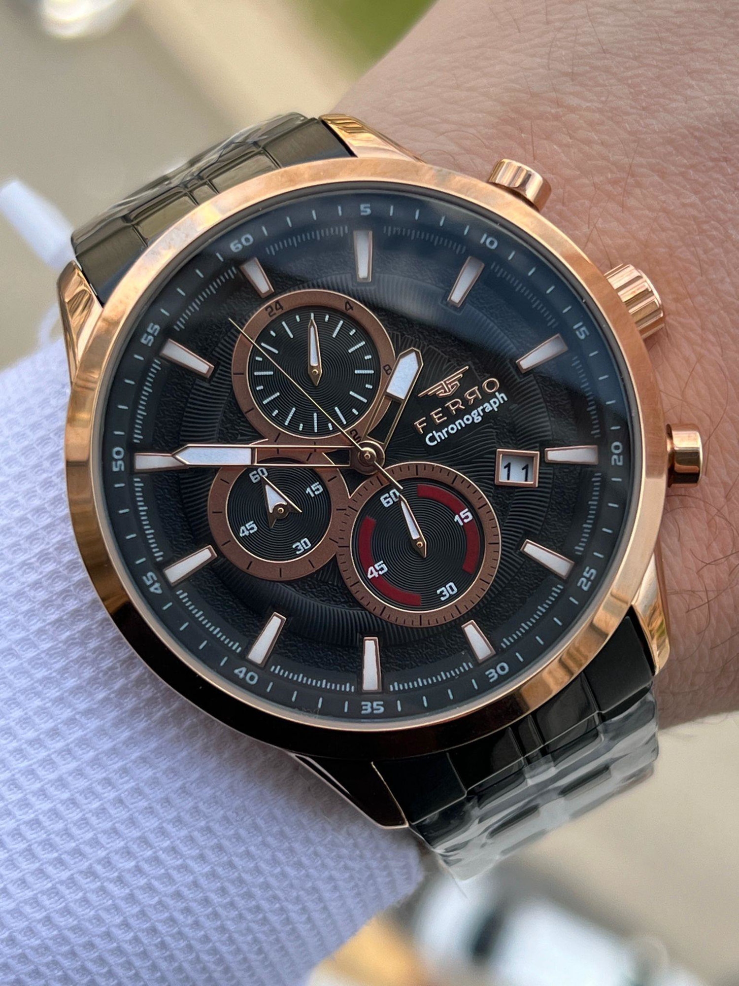 FERRO İç Fonksiyonları Aktif Chronograph 30 Mt Su Geçirmez Erkek 