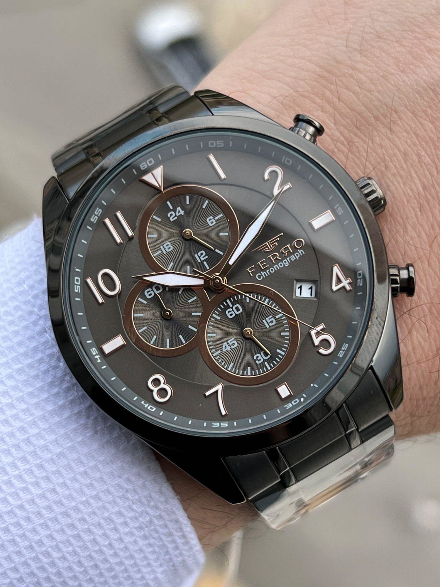 FERRO İç Fonksiyonları Aktif Chronograph 30 Mt Su Geçirmez Erkek 