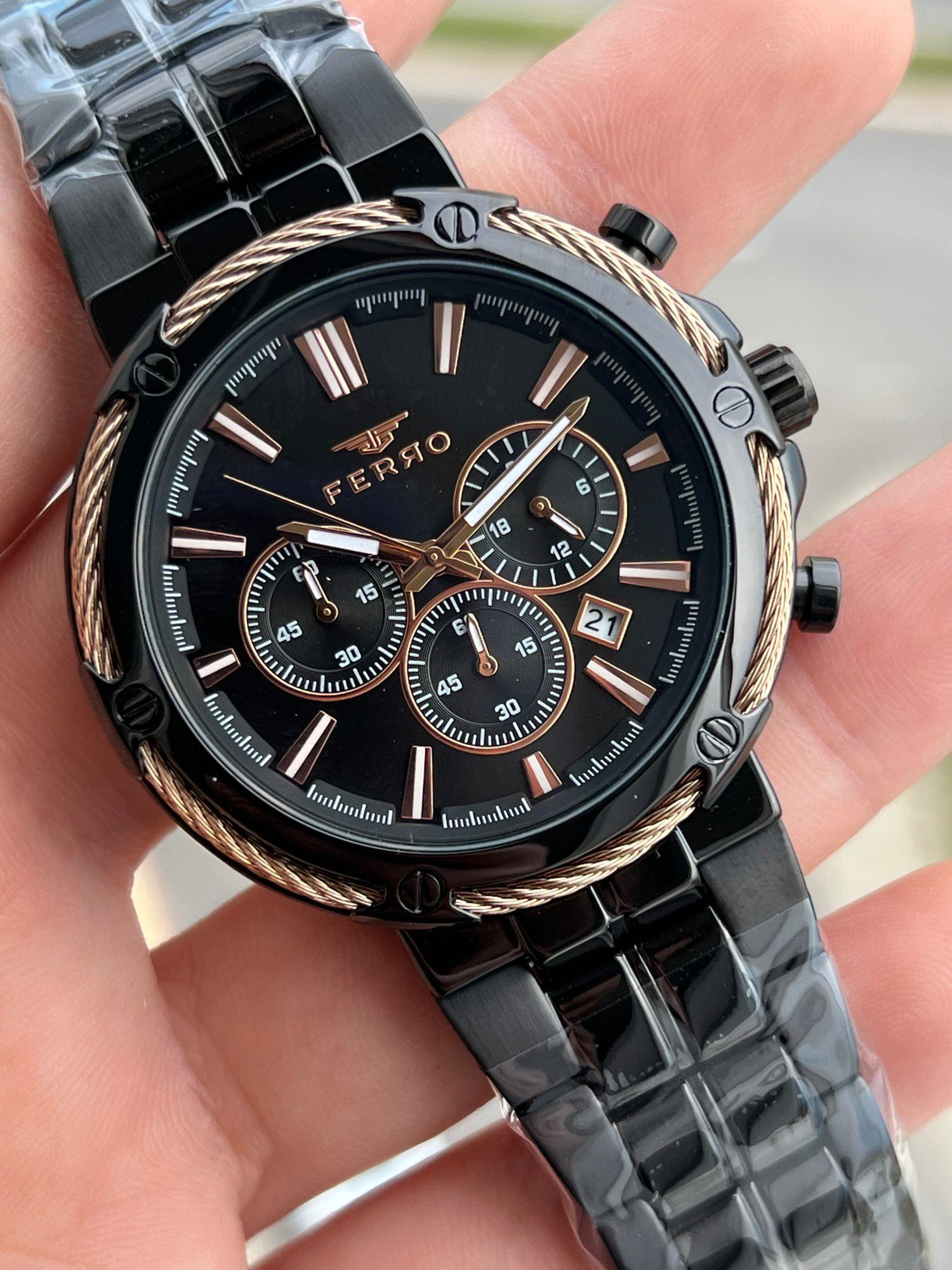 FERRO İç Fonksiyonları Aktif Chronograph 30 Mt Su Geçirmez Erkek 