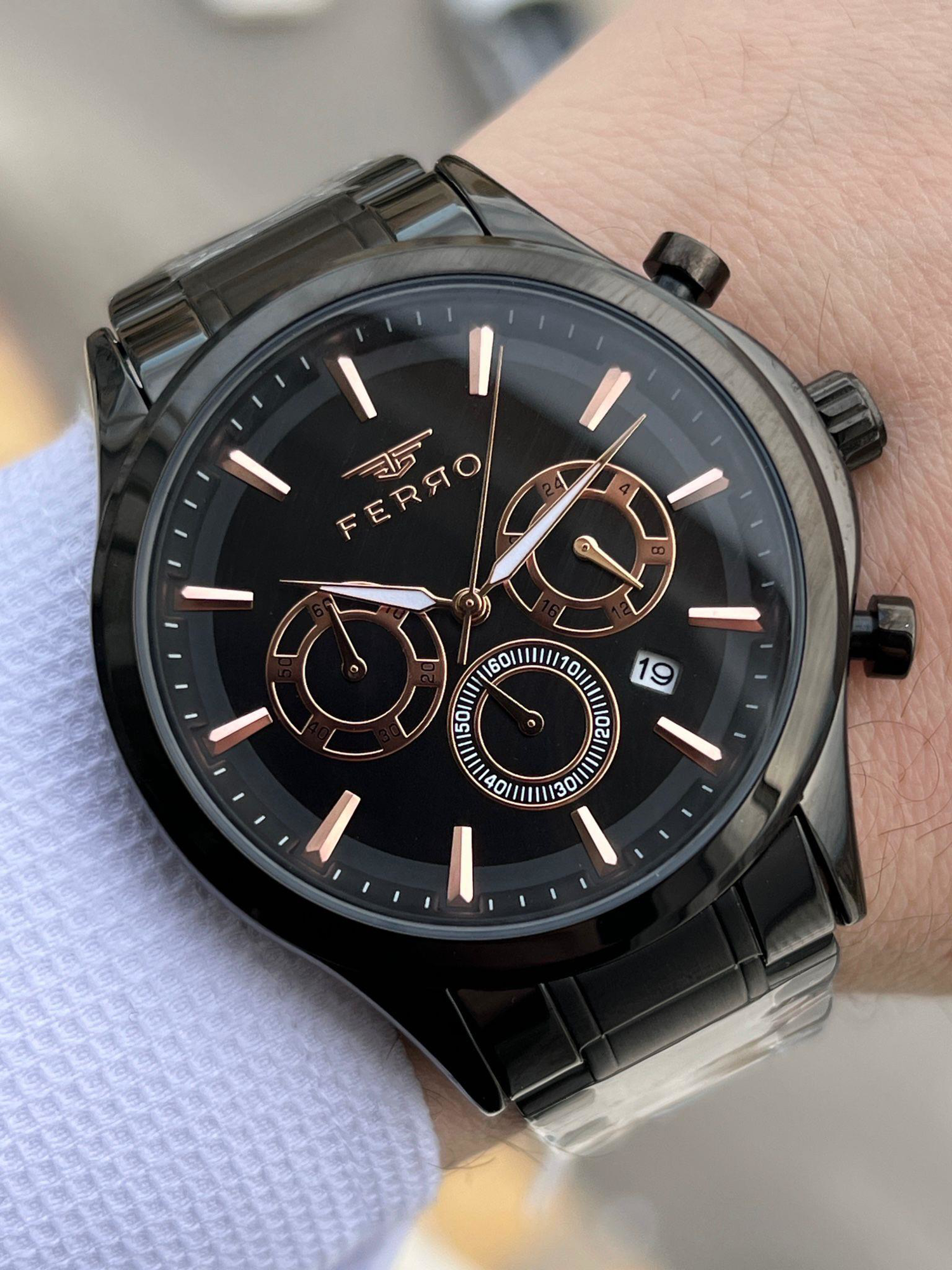 FERRO İç Fonksiyonları Aktif Chronograph 30 Mt Su Geçirmez Erkek 