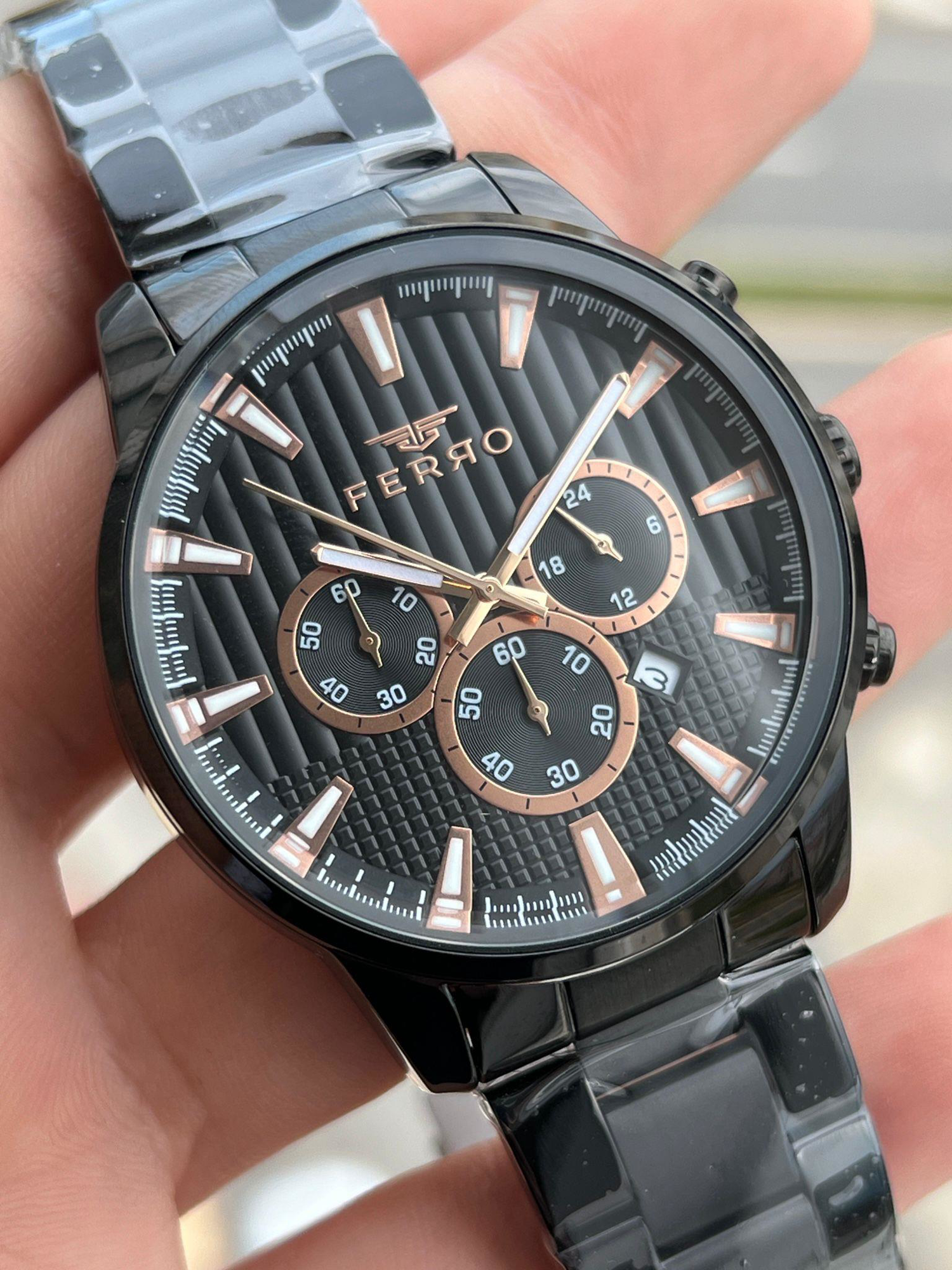 FERRO İç Fonksiyonları Aktif Chronograph 30 Mt Su Geçirmez Erkek FERRO İç Fonksiyonları Aktif Chronograph 30 Mt Su Geçirmez Erkek