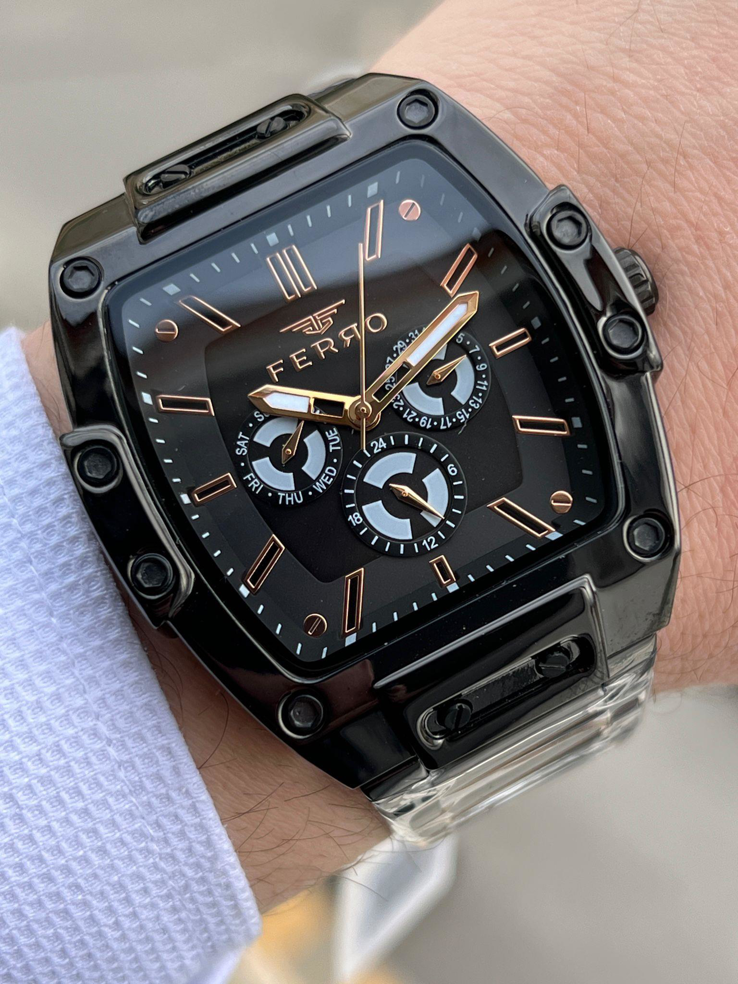 FERRO İç Fonksiyonları Aktif Chronograph 30 Mt Su Geçirmez Erkek 