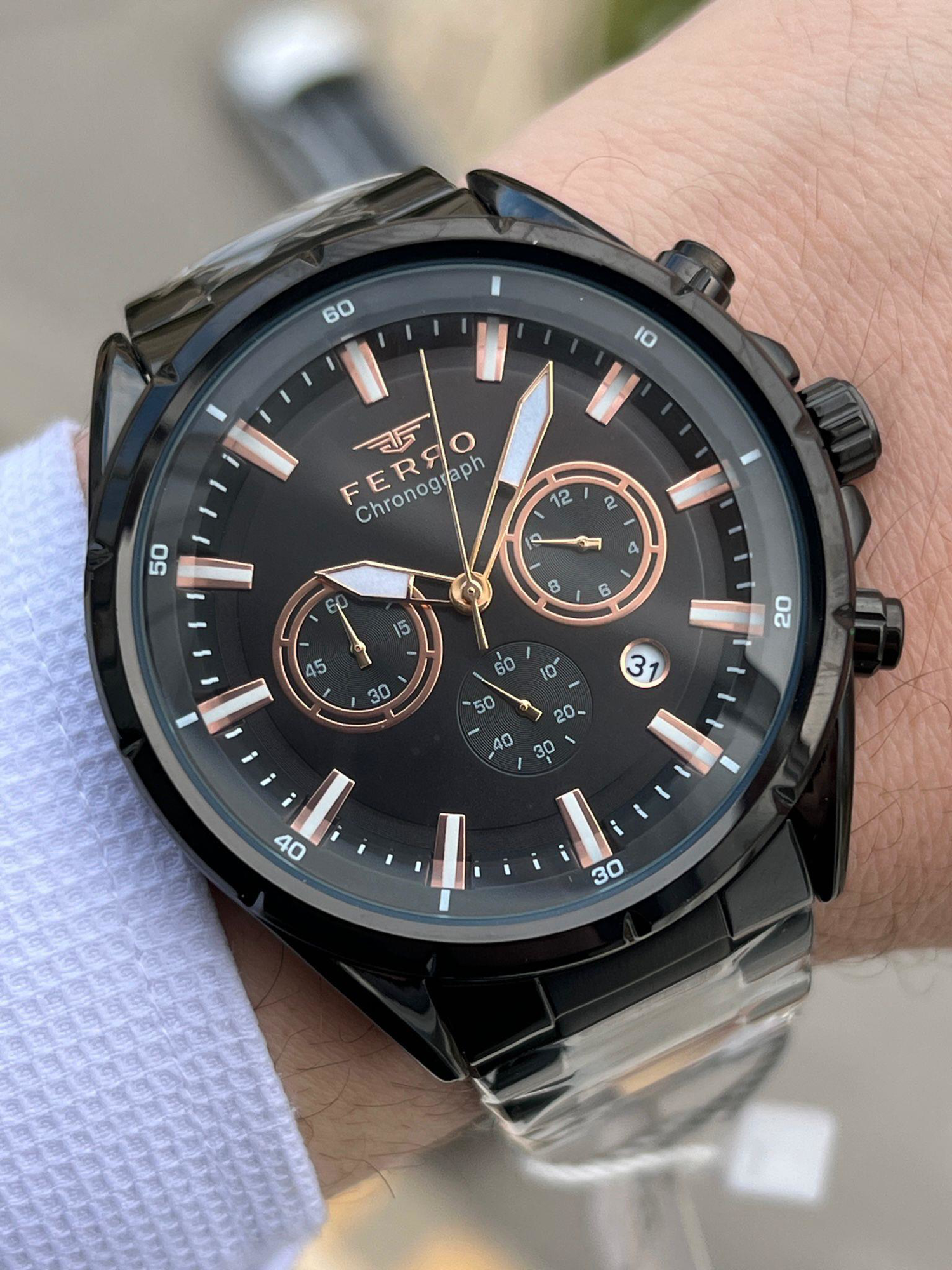 FERRO İç Fonksiyonları Aktif Chronograph 30 Mt Su Geçirmez Erkek 