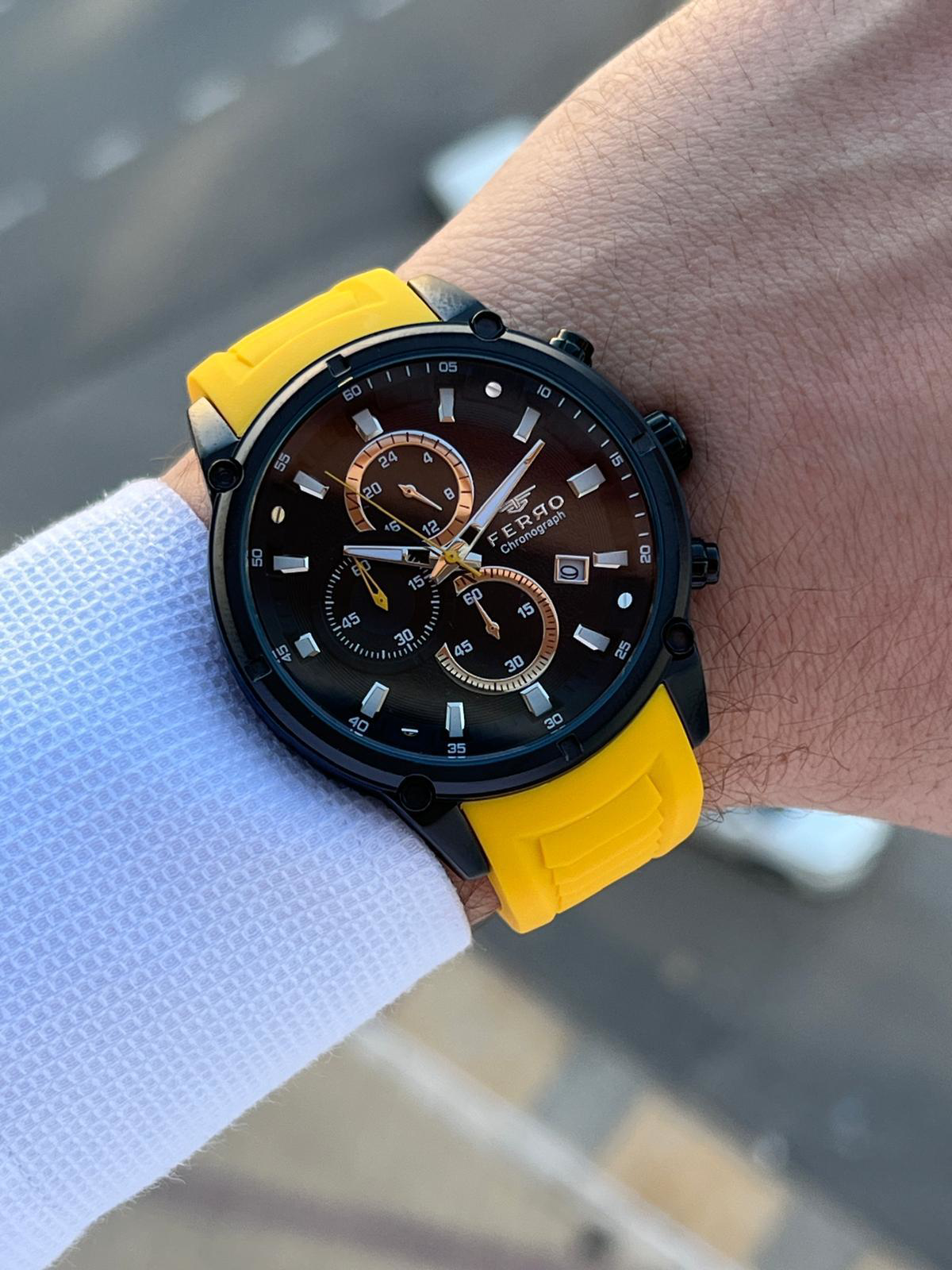 FERRO İç Fonksiyonları Aktif Chronograph 30 Mt Su Geçirmez Erkek 