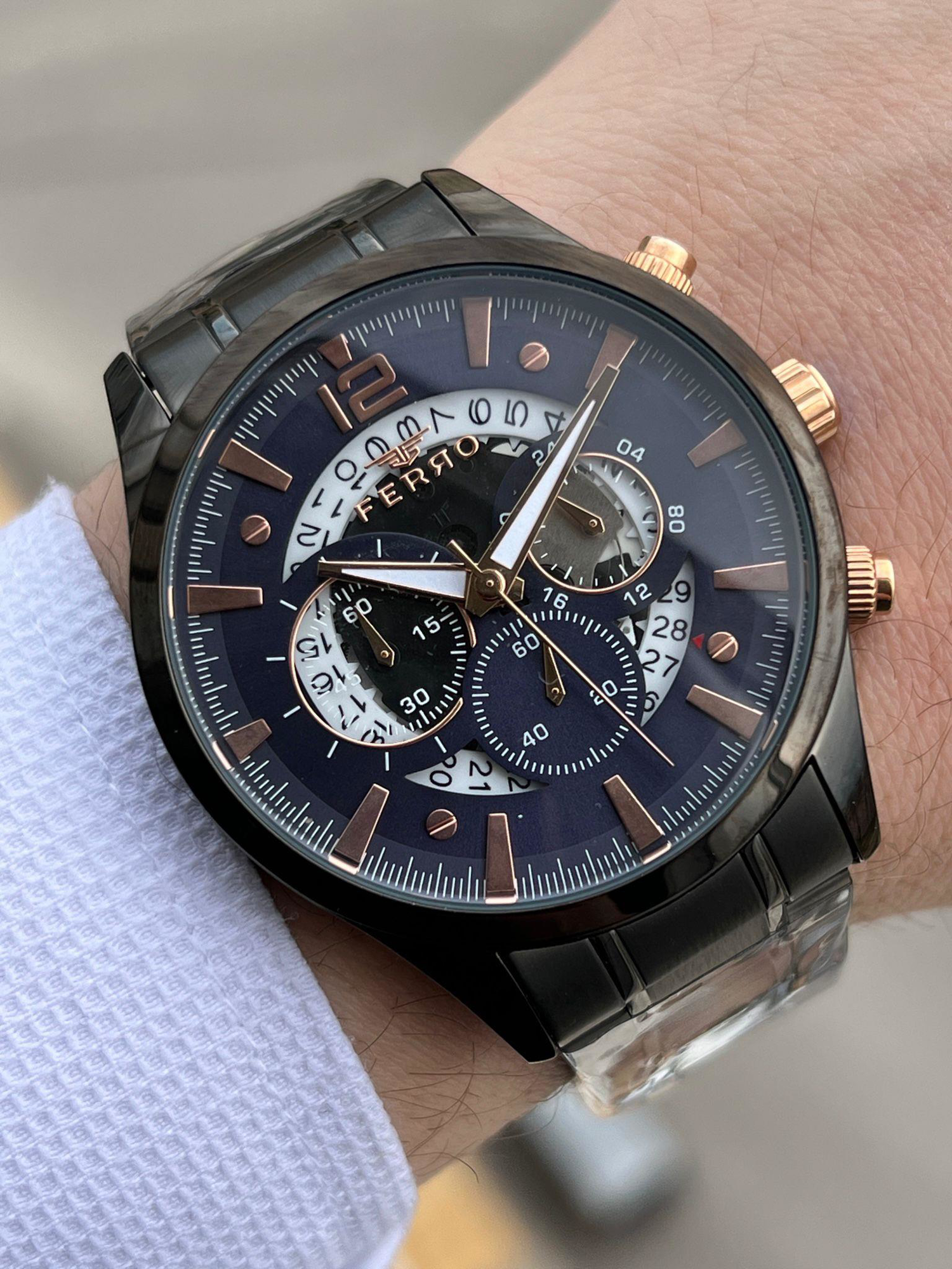 FERRO İç Fonksiyonları Aktif Chronograph 30 Mt Su Geçirmez Erkek 