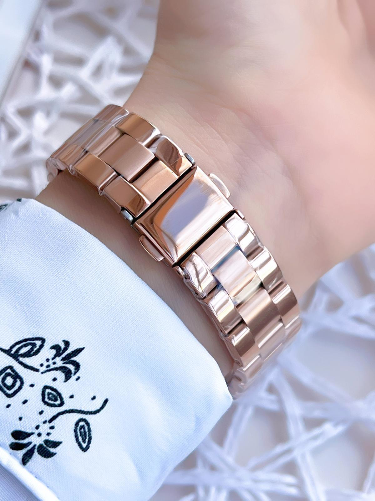 Ferro Rose Gold Renk 3 Atm Suya Dayanıklı Çelik Kordon Özel Tasar