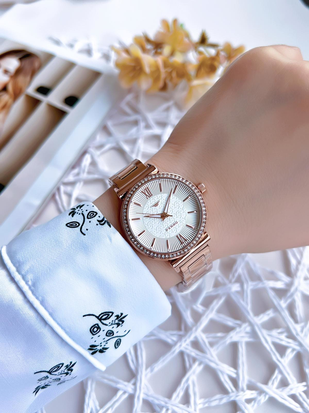 Ferro Rose Gold Renk 3 Atm Suya Dayanıklı Çelik Kordon Özel Tasar Ferro Rose Gold Renk 3 Atm Suya Dayanıklı Çelik Kordon Özel Tasar