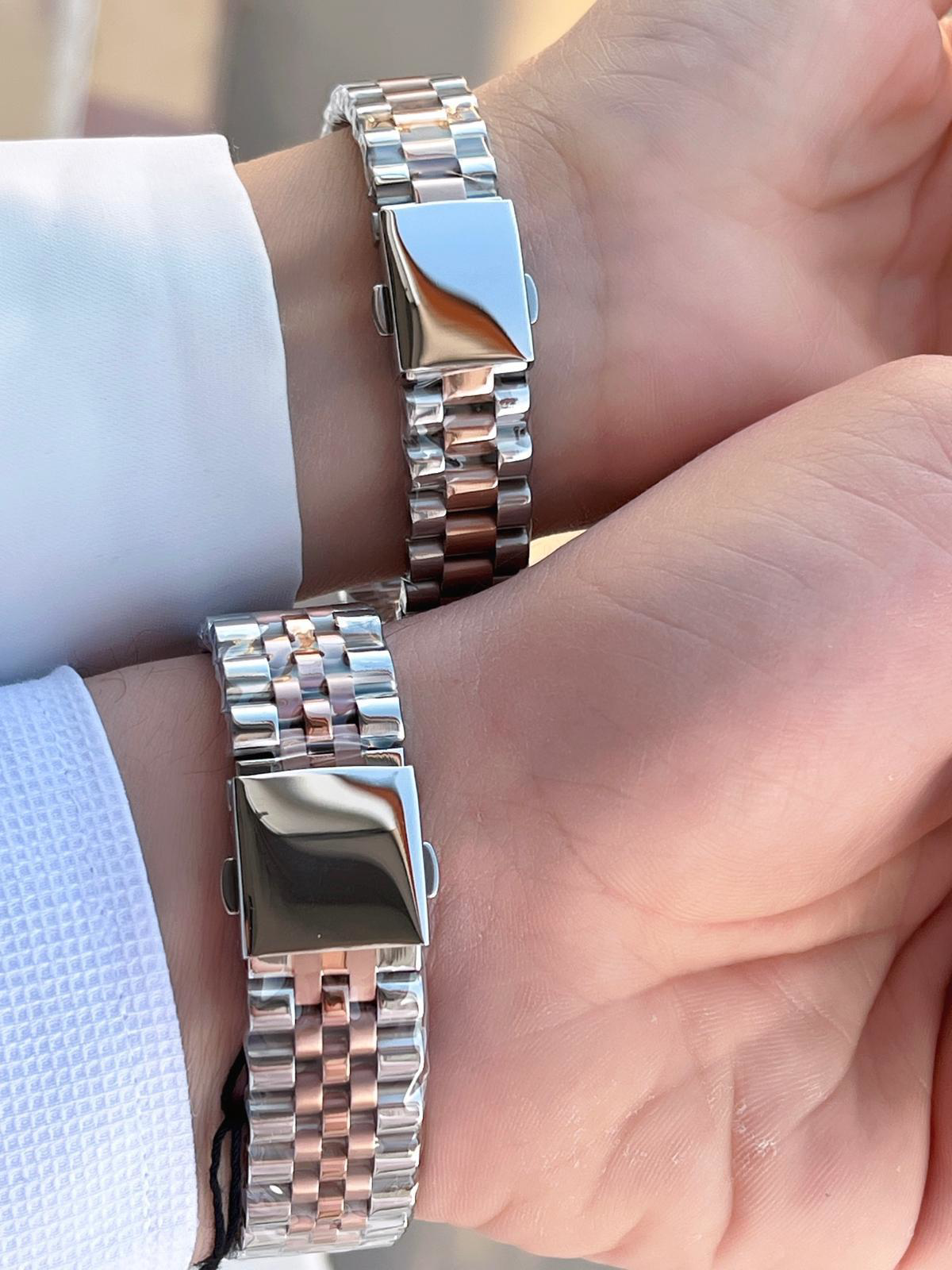 Ferrucci Çiftlere Özel Çelik Kordon Takvimli Kadran Sevgili Kombi