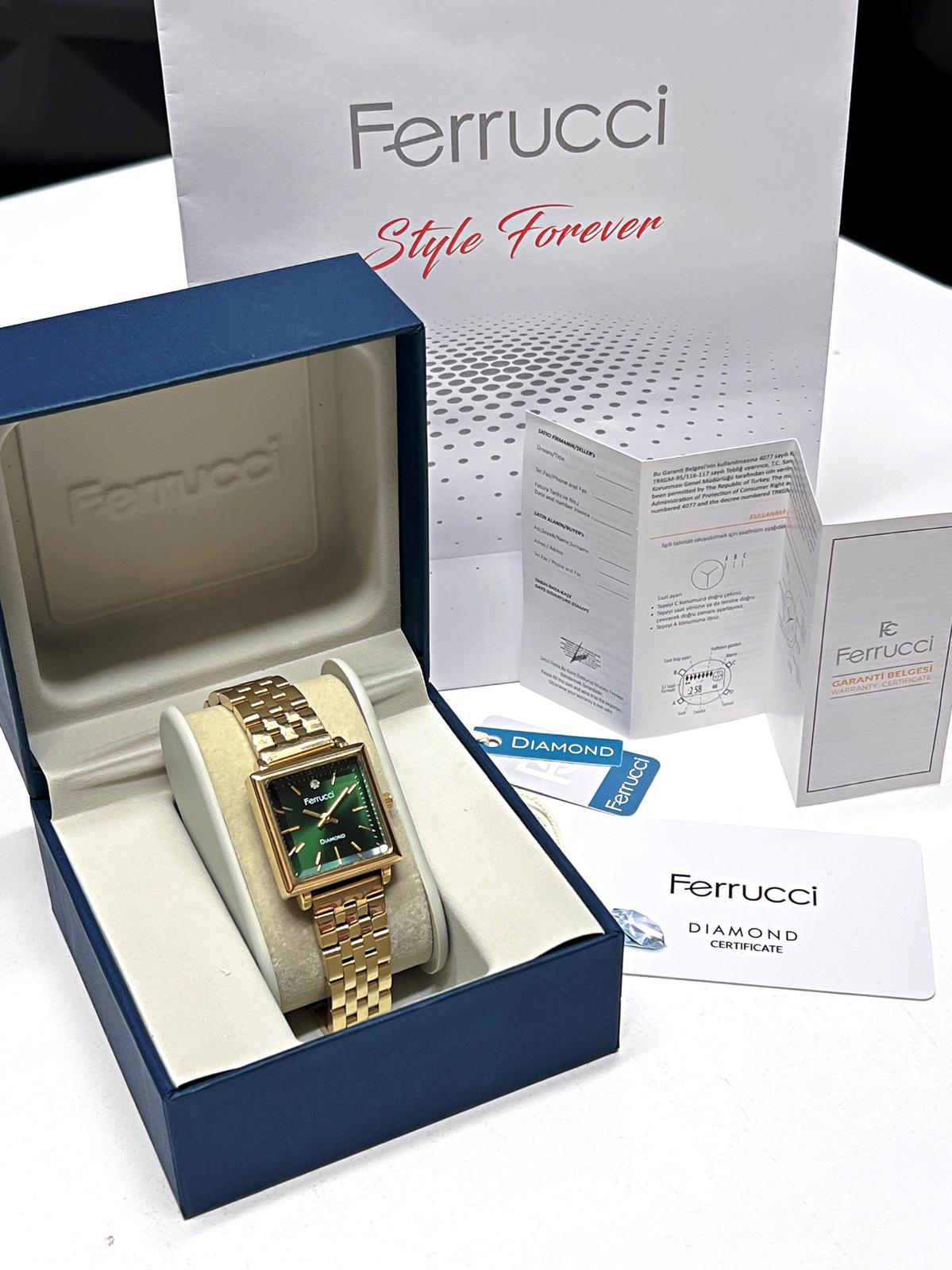 Ferrucci Diamond Pırlanta Taşlı Ve Sertifikalı Özel Kutulu Kadın 