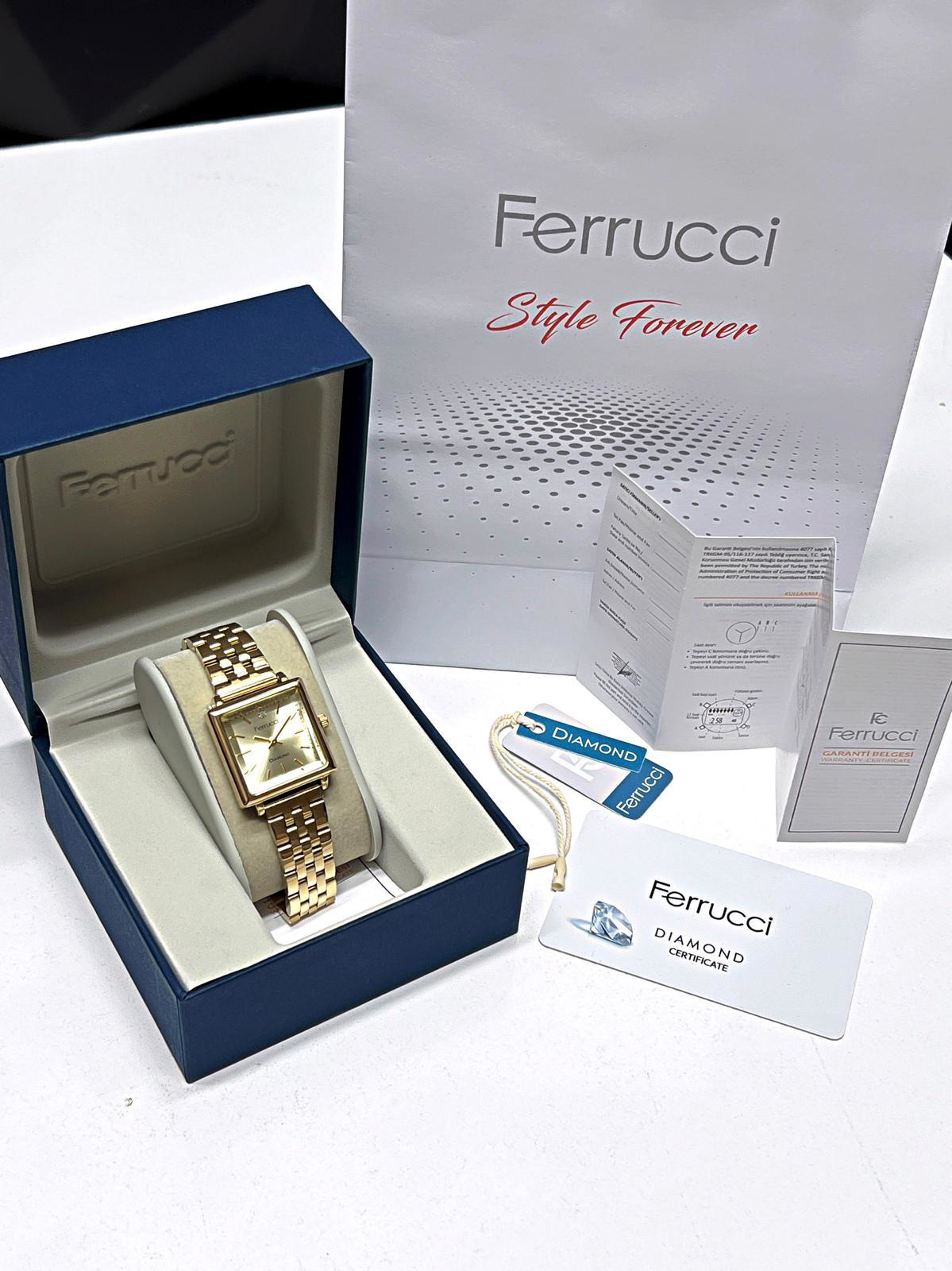 Ferrucci Diamond Pırlanta Taşlı Ve Sertifikalı Özel Kutulu Kadın 