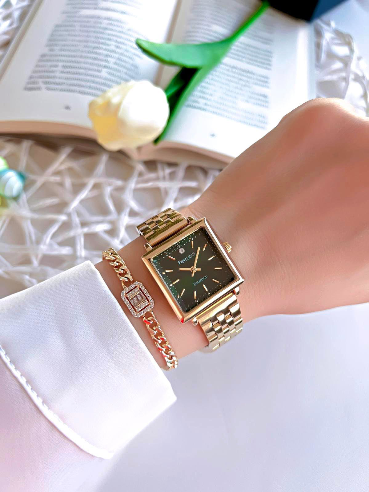 Ferrucci Diamond Pırlanta Taşlı Ve Sertifikalı Özel Kutulu Kadın 