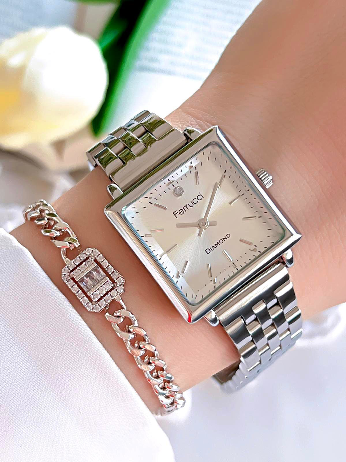 Ferrucci Diamond Pırlanta Taşlı Ve Sertifikalı Özel Kutulu Kadın 
