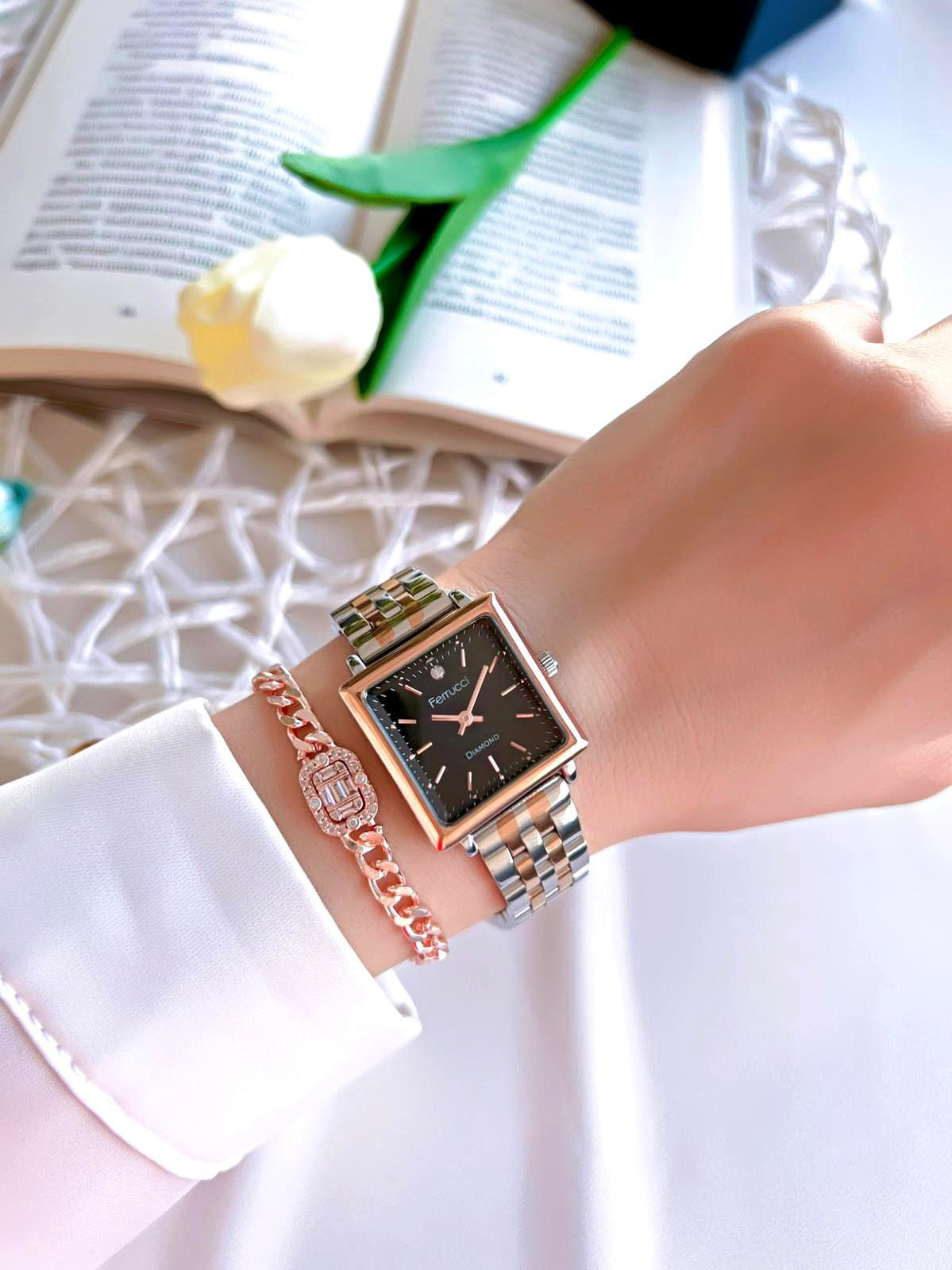 Ferrucci Diamond Pırlanta Taşlı Ve Sertifikalı Özel Kutulu Kadın 