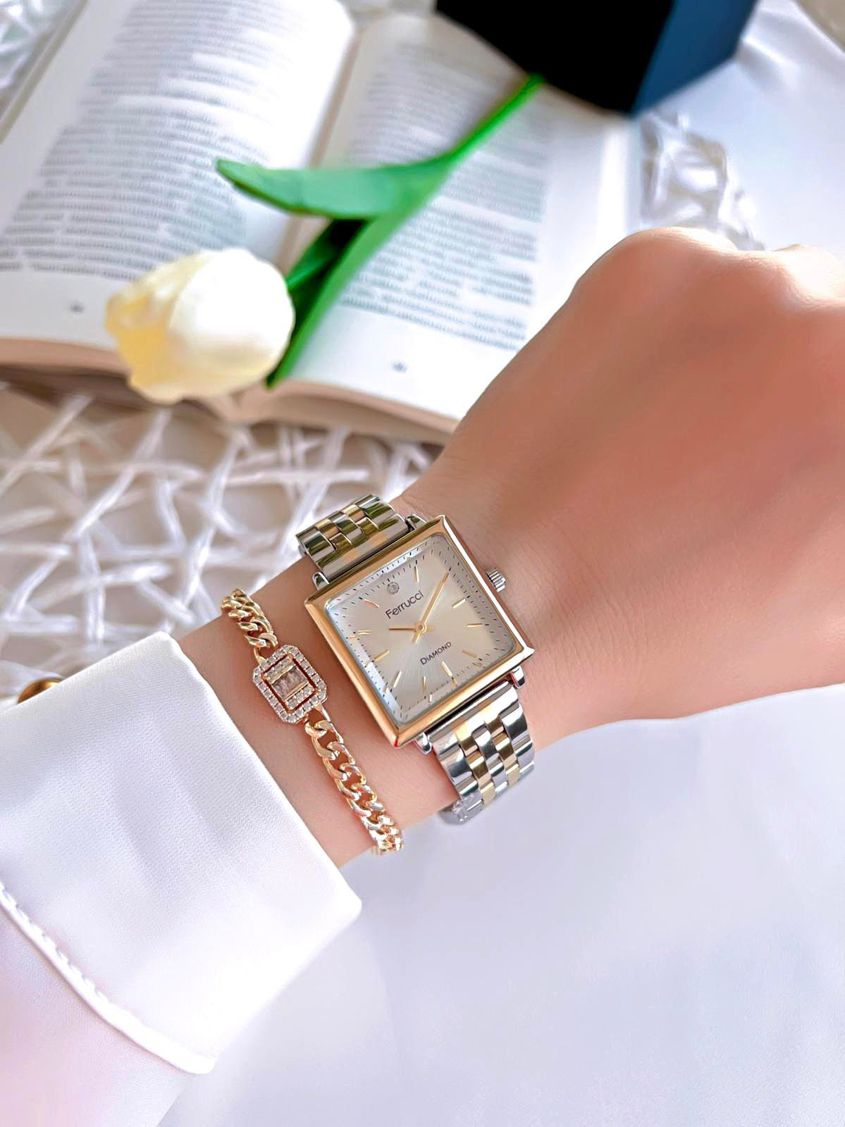 Ferrucci Diamond Pırlanta Taşlı Ve Sertifikalı Özel Kutulu Kadın 