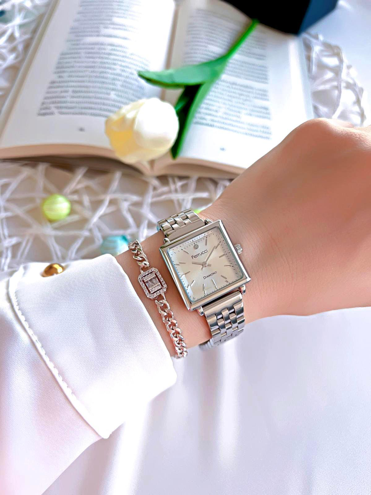 Ferrucci Diamond Pırlanta Taşlı Ve Sertifikalı Özel Kutulu Kadın 