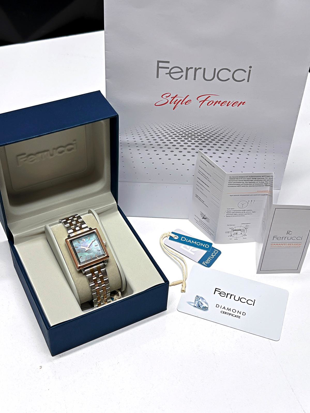 Ferrucci Diamond Pırlanta Taşlı Ve Sertifikalı Özel Kutulu Kadın 
