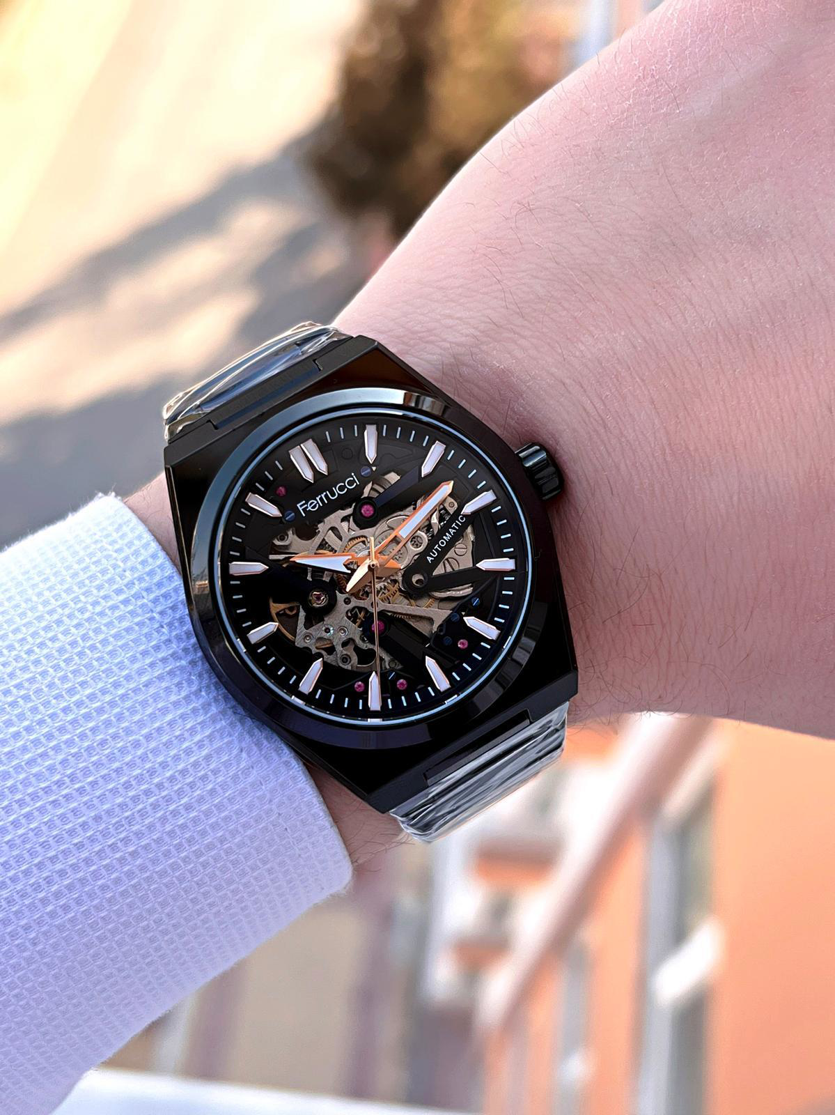 Ferrucci Otomatik&Kurmalı 3 Atm Suya Dayanıklı Çelik Kordonlu Erk