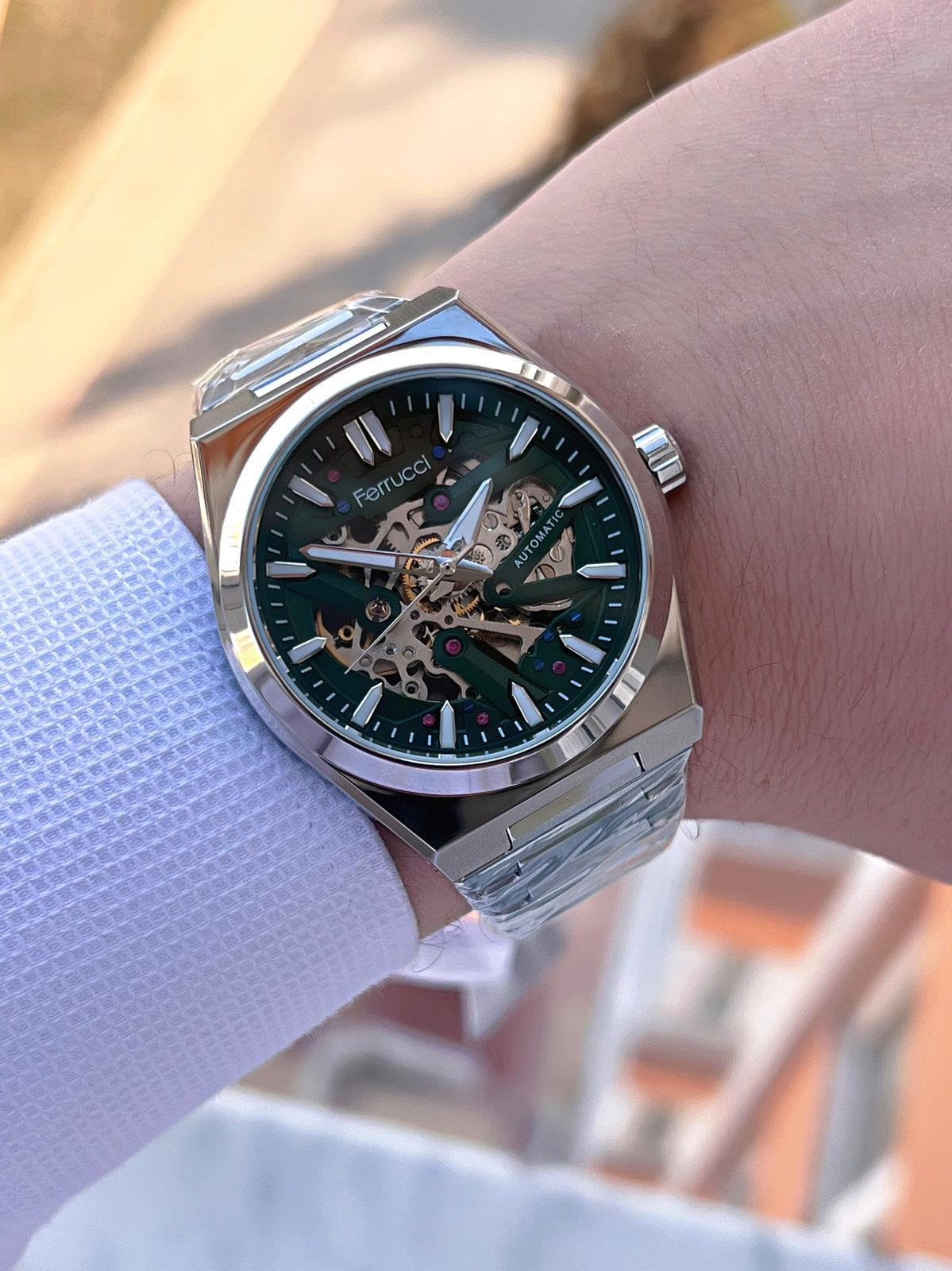 Ferrucci Otomatik&Kurmalı 3 Atm Suya Dayanıklı Çelik Kordonlu Erk