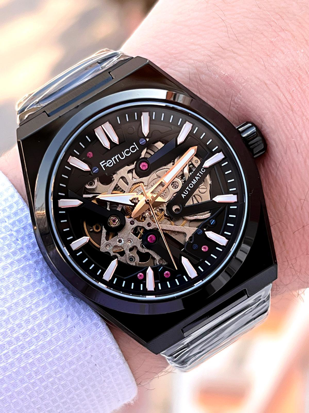 Ferrucci Otomatik&Kurmalı 3 Atm Suya Dayanıklı Çelik Kordonlu Erk