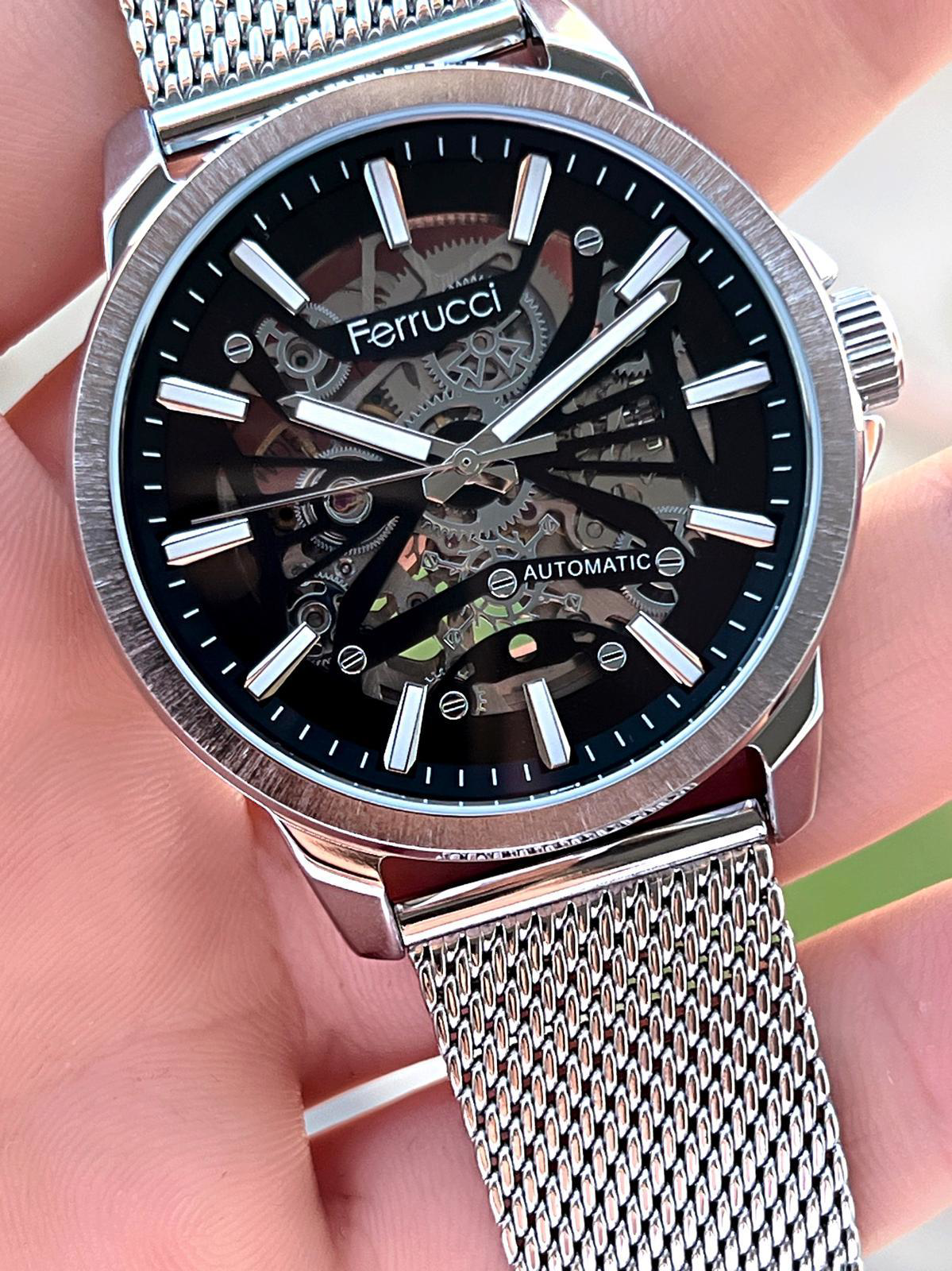 Ferrucci Otomatik&Kurmalı 3 Atm Suya Dayanıklı Çelik Kordonlu Erk
