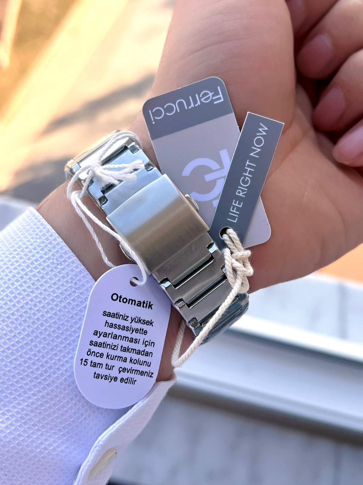 Ferrucci Otomatik&Kurmalı 3 Atm Suya Dayanıklı Çelik Kordonlu Erk