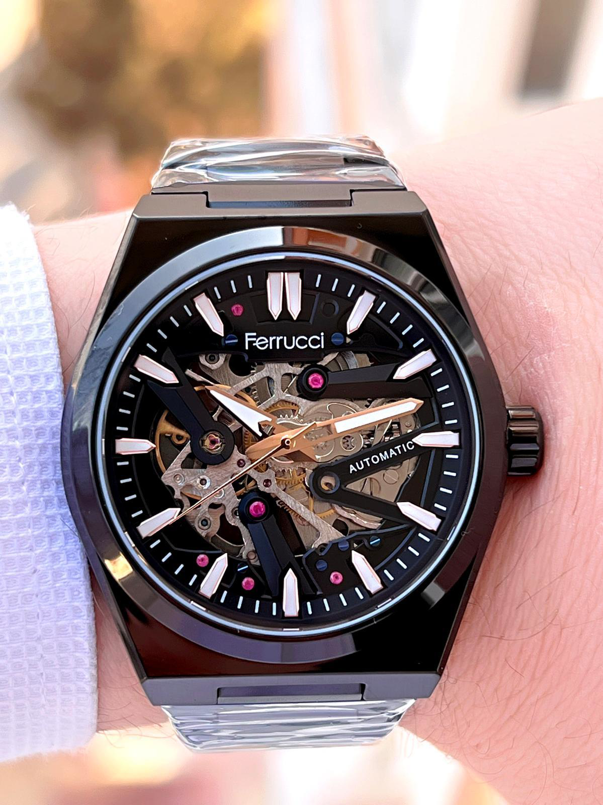 Ferrucci Otomatik&Kurmalı 3 Atm Suya Dayanıklı Çelik Kordonlu Erk