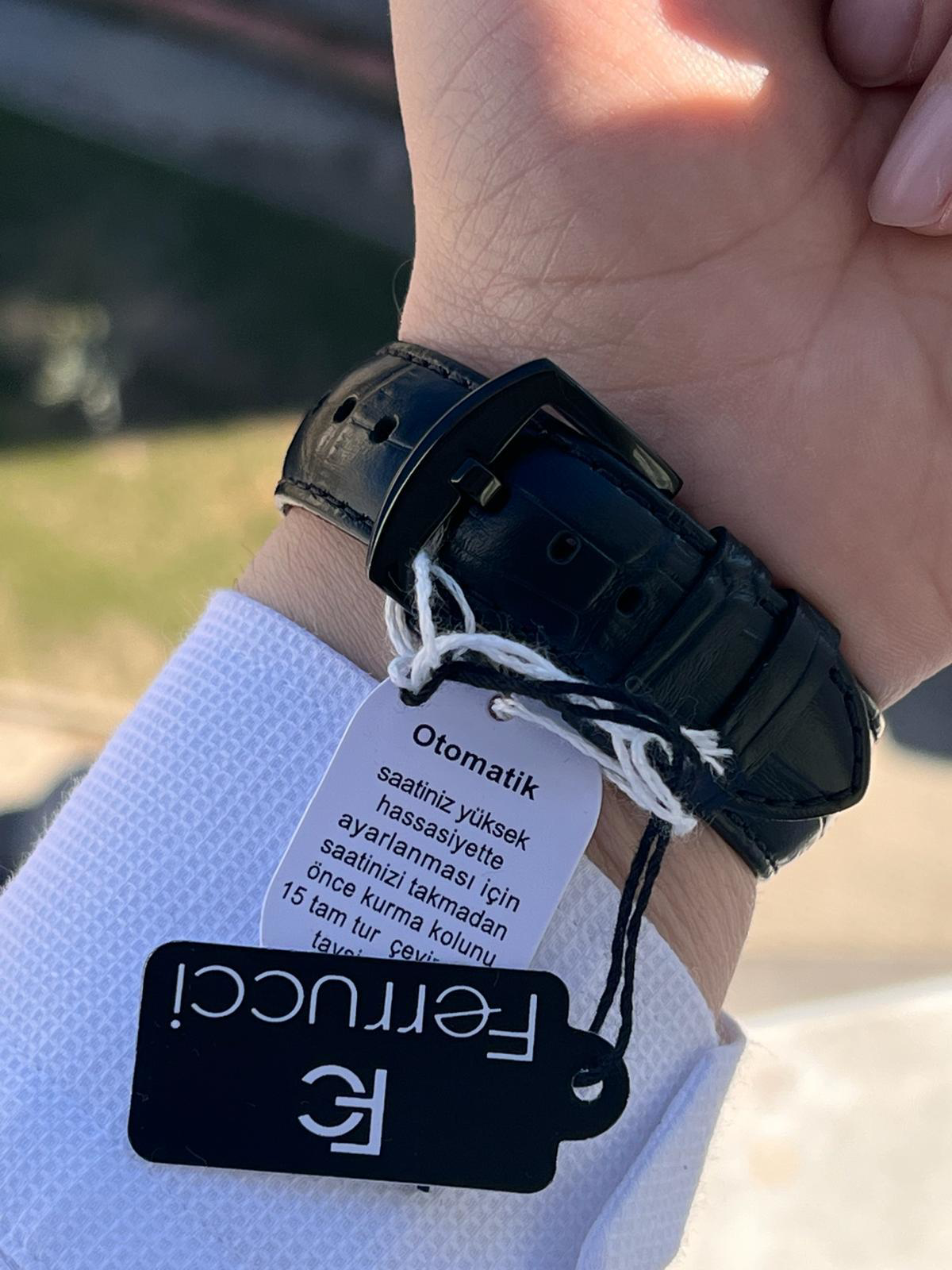 Ferrucci  Otomatik&Kurmalı 30 Atm Suya Dayanıklı Deri Kordonlu Erk