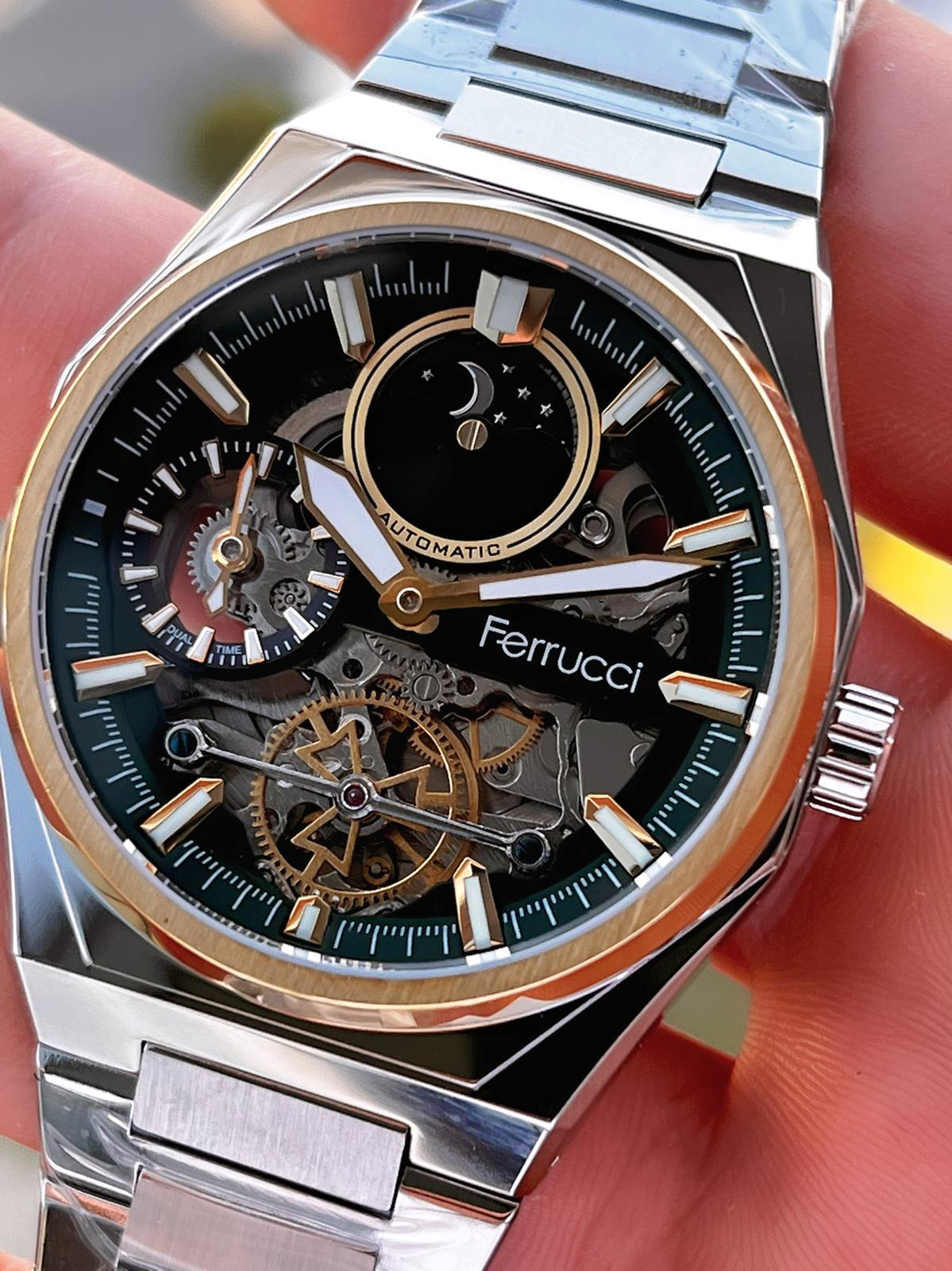 Ferrucci Otomatik&Kurmalı 3 Atm Suya Dayanıklı Çelik Kordonlu Erk