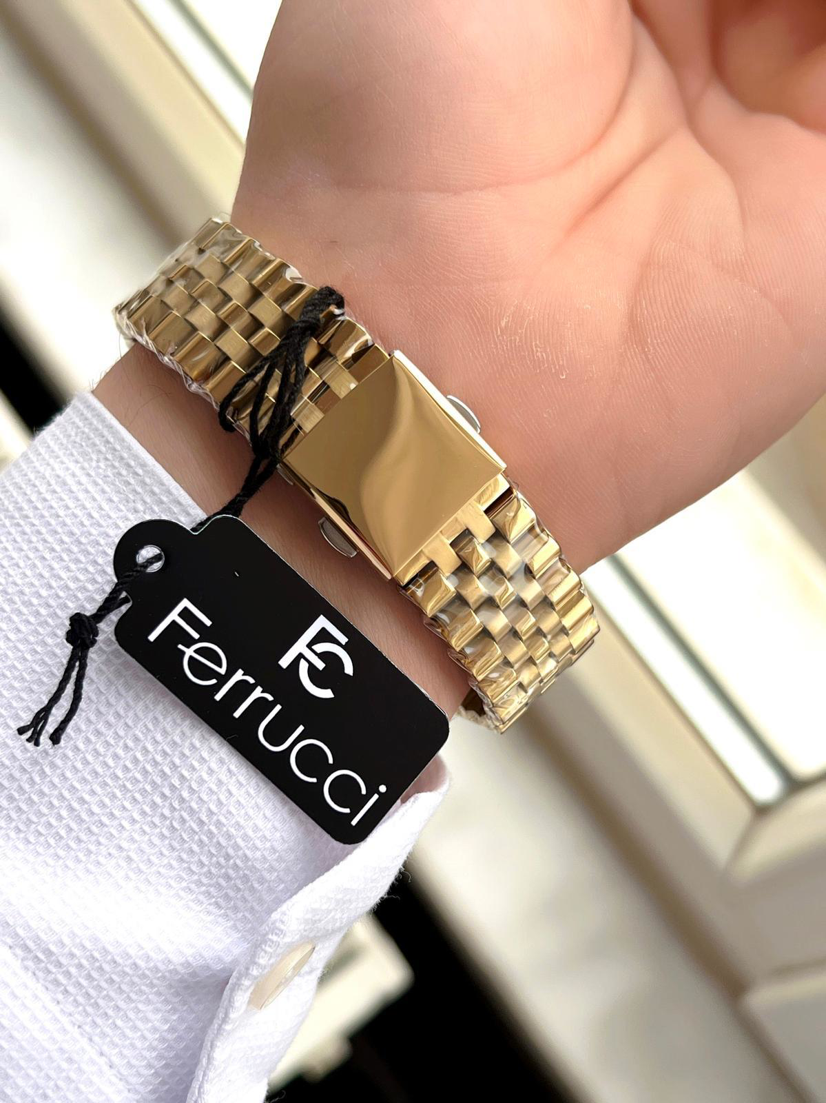 Ferrucci Rolex Model Çelik Kordon Takvimli Kadran 30 Mt Suya Daya