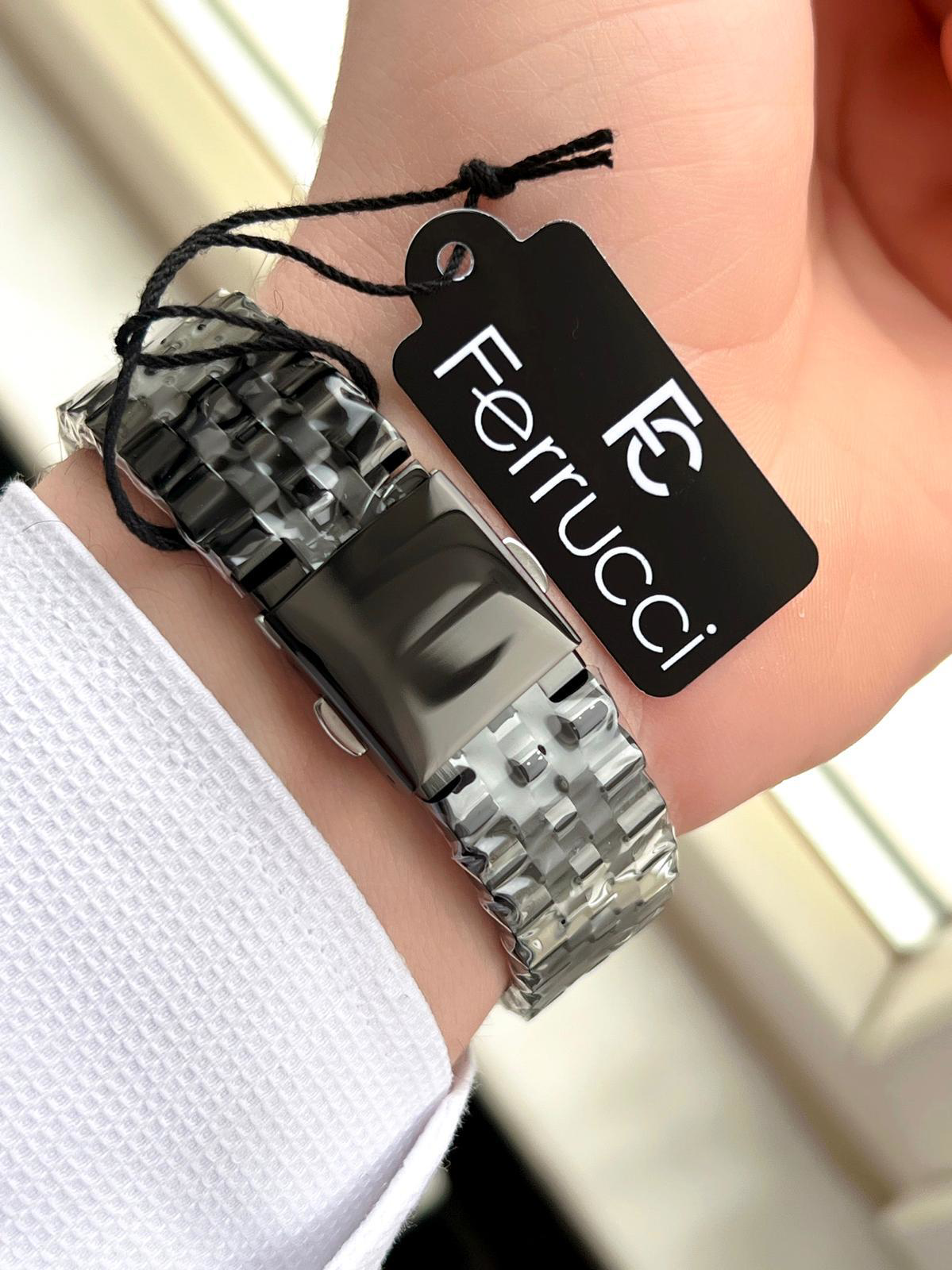 Ferrucci Rolex Model Çelik Kordon Takvimli Kadran 30 Mt Suya Daya