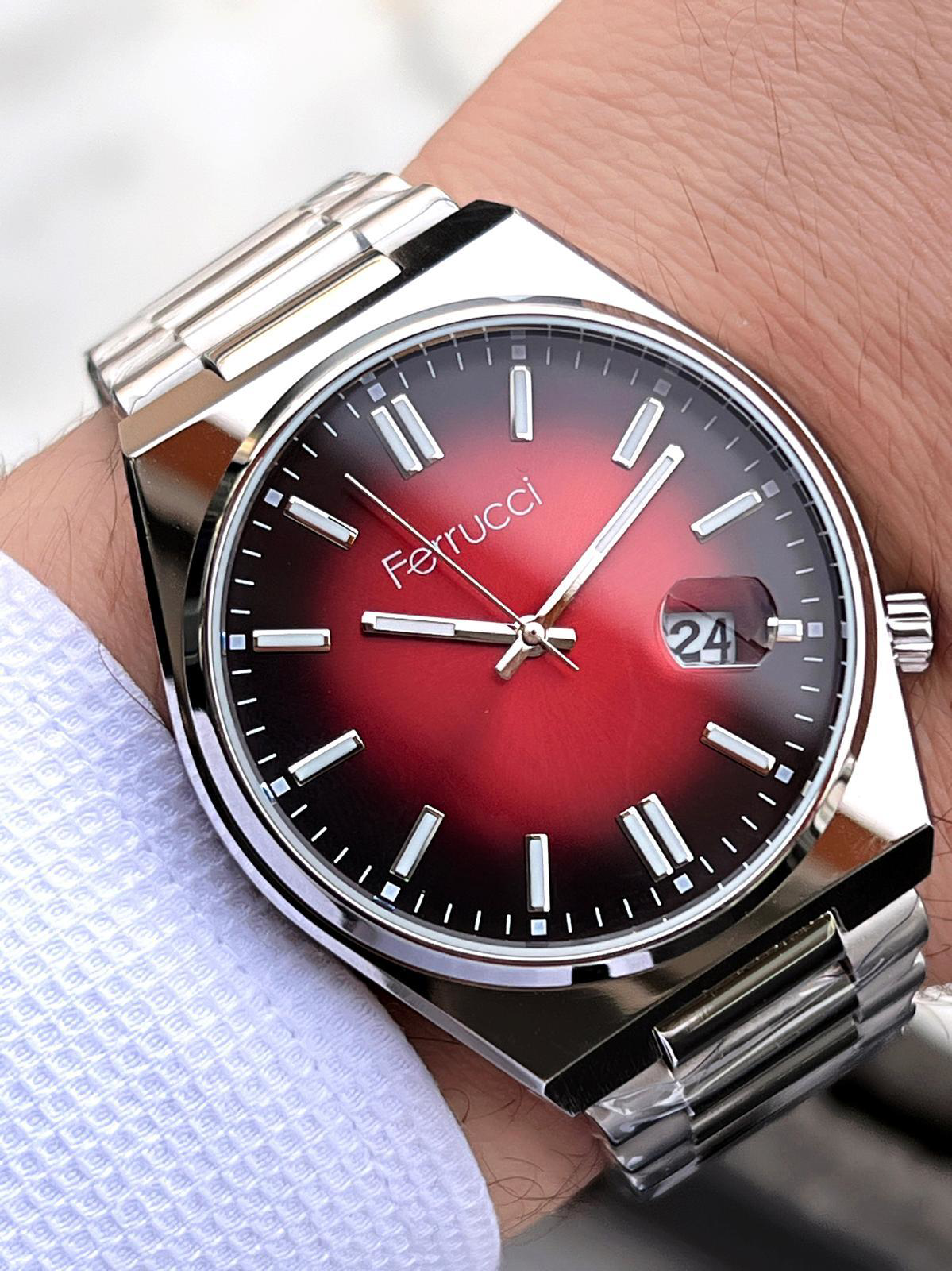 Ferrucci  Tsuyosa Model Çelik Kordon Takvimli Kadran 30 Mt Suya Da