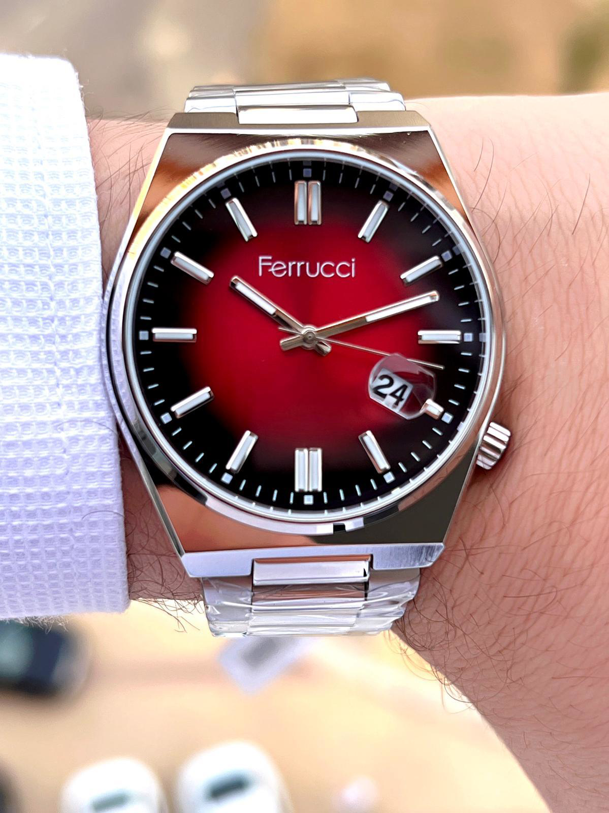 Ferrucci  Tsuyosa Model Çelik Kordon Takvimli Kadran 30 Mt Suya Da