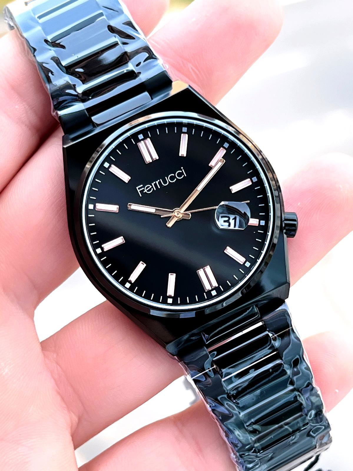 Ferrucci Tsuyosa Model Çelik Kordon Takvimli Kadran 30 Mt Suya Da