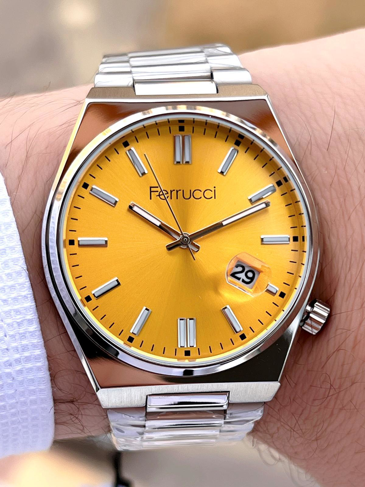 Ferrucci  Tsuyosa Model Çelik Kordon Takvimli Kadran 30 Mt Suya Da