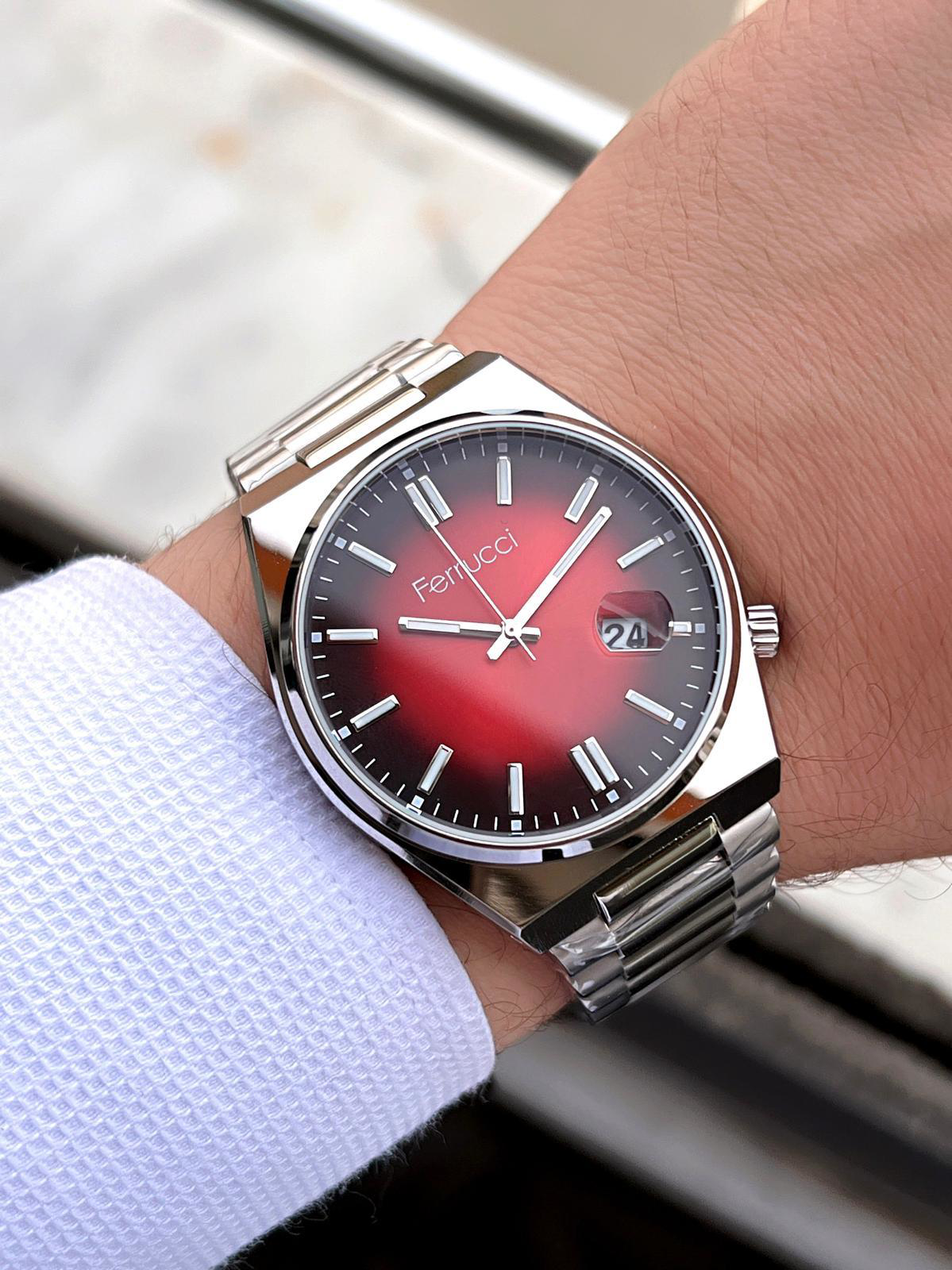 Ferrucci  Tsuyosa Model Çelik Kordon Takvimli Kadran 30 Mt Suya Da