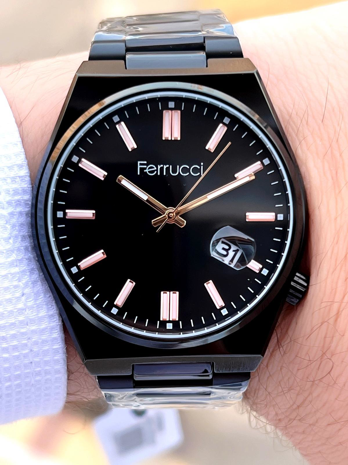Ferrucci Tsuyosa Model Çelik Kordon Takvimli Kadran 30 Mt Suya Da