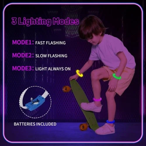 Festival &amp; Parti LED Bileklik 3 Farklı Mod Işıklı 1 Adet
