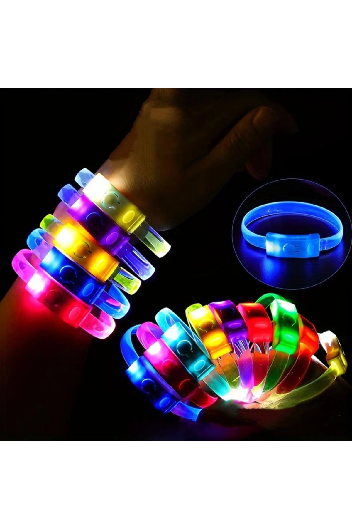 Festival & Parti LED Bileklik 3 Farklı Mod Işıklı 1 Adet