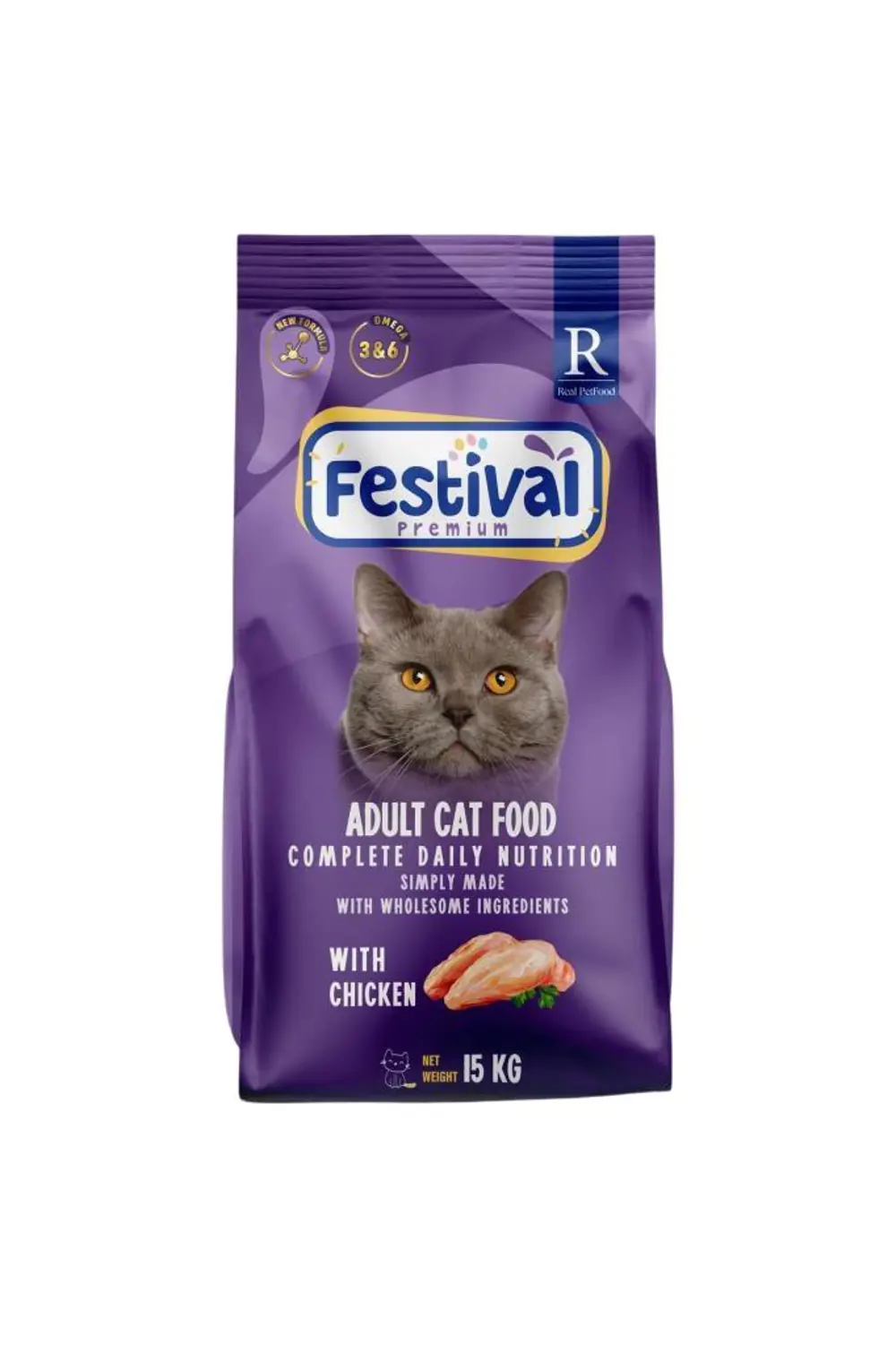 Festival Premium Adult Cat Food with Chicken Kedi Maması 15 Kg