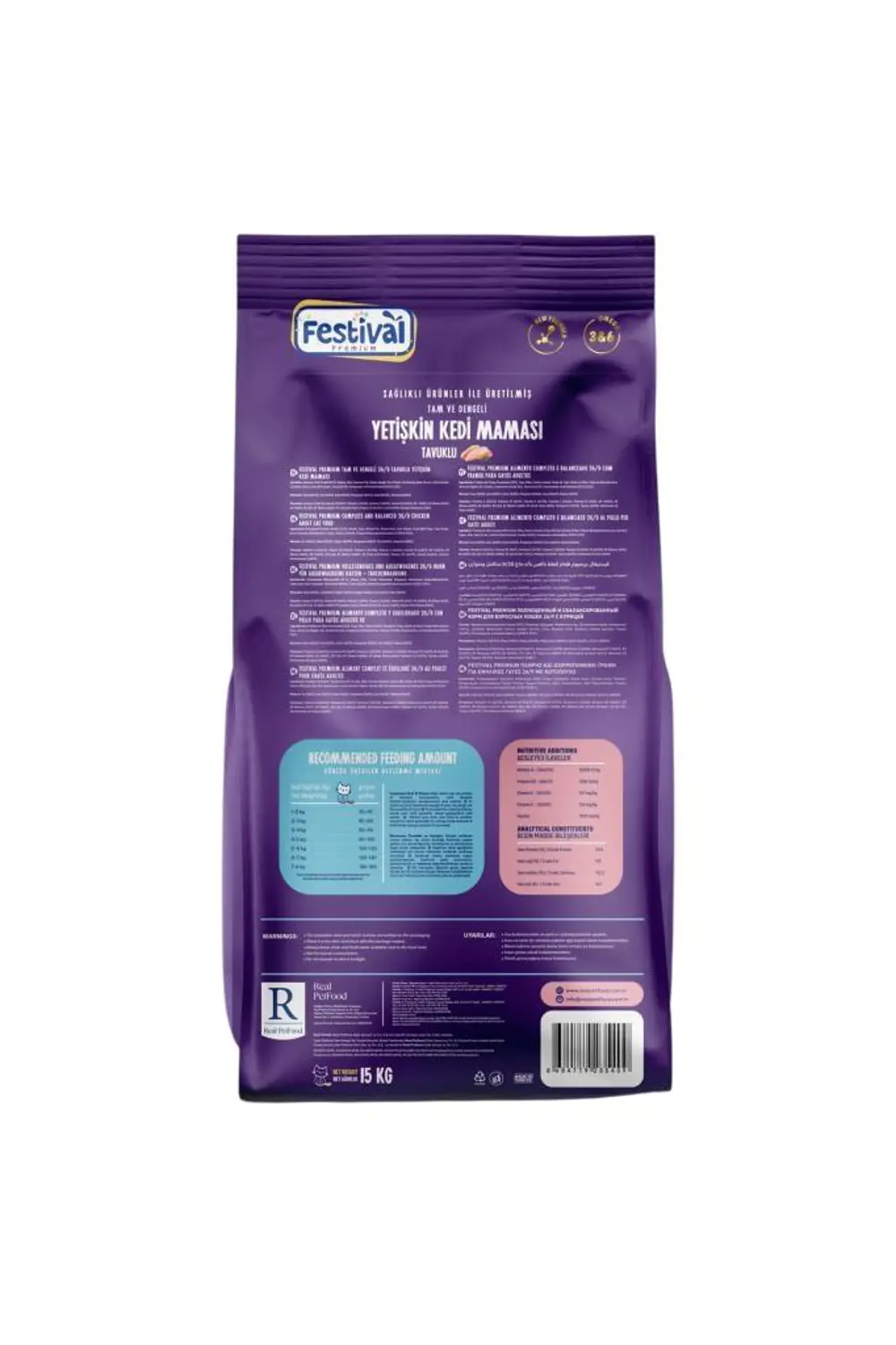 Festival Premium Adult Cat Food with Chicken Kedi Maması 15 Kg
