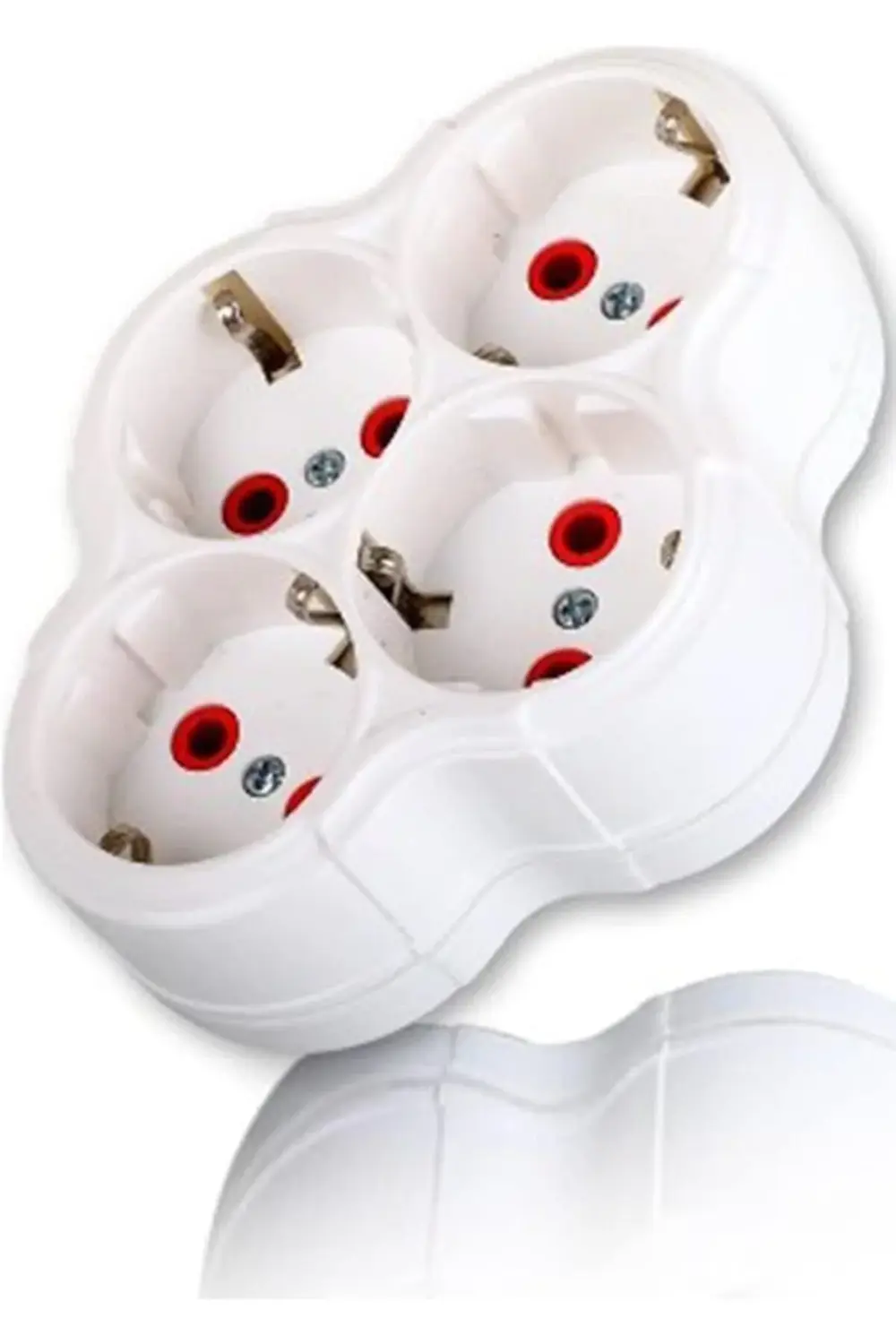 Fetih 101-04 4 Lü Topraklı Grup Fiş-Priz (Papatya Model) 1410 120