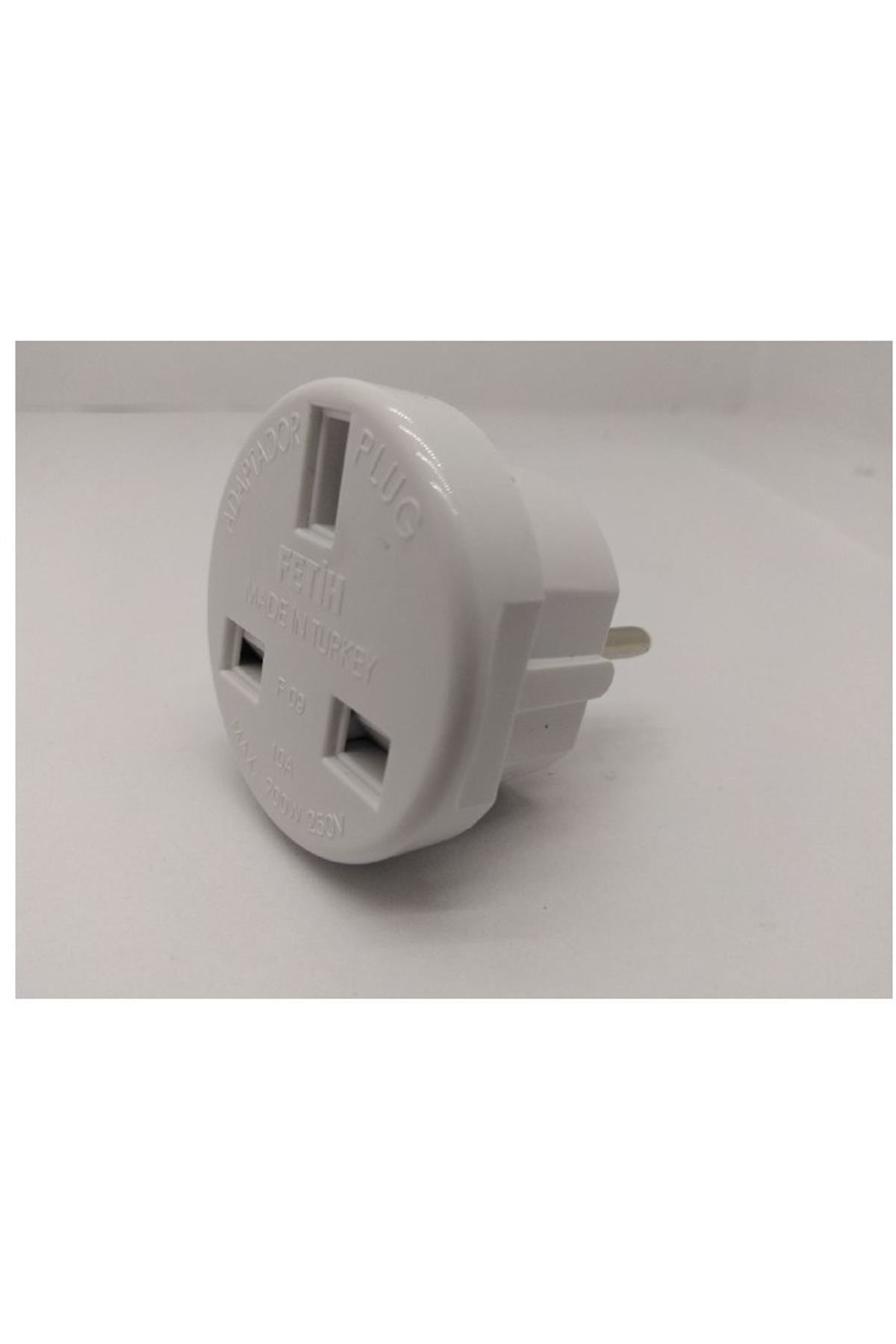 Fetih Ingiliz Fiş Çevirici Adaptör Çevirici Topraklı F-09 15'Li